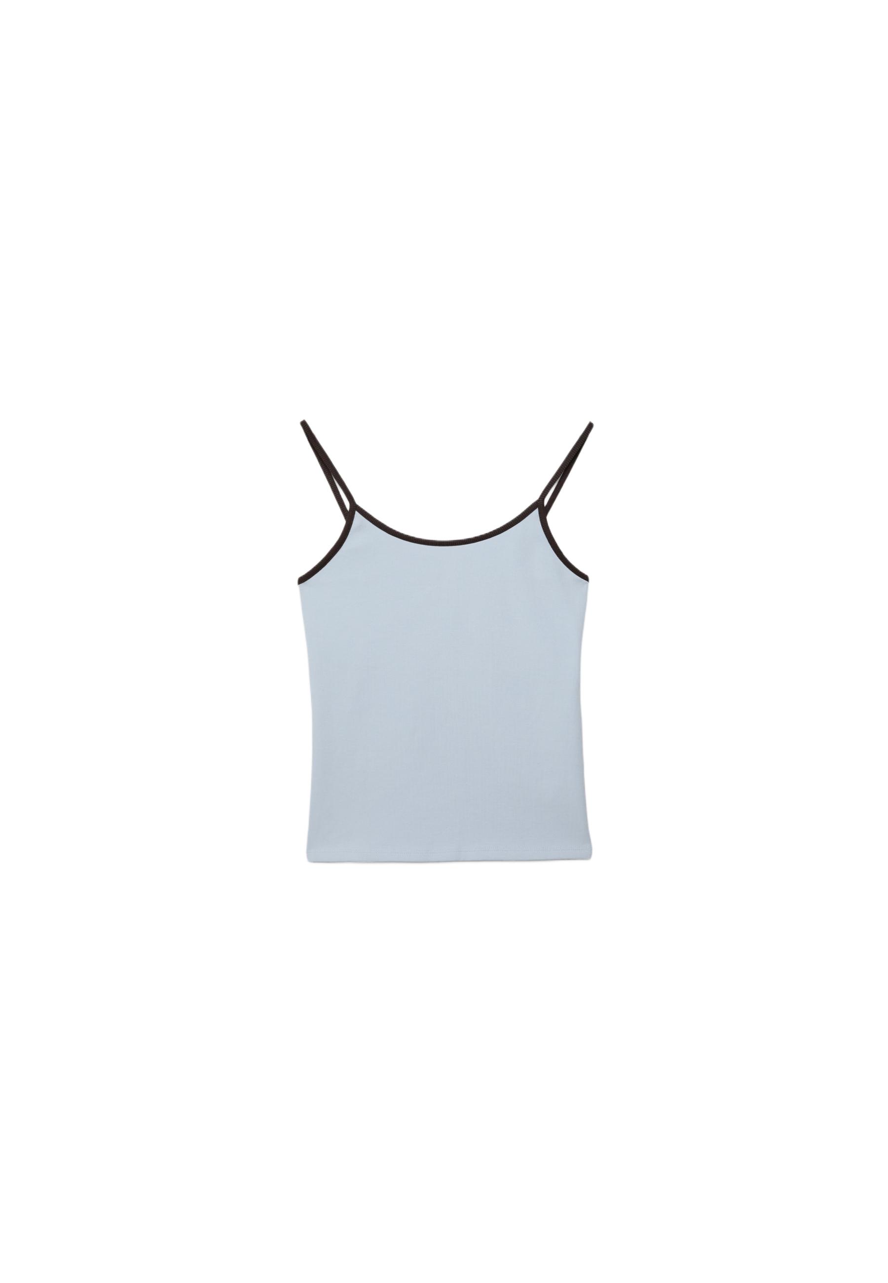 B07 Ribbed strap top — Sky blue