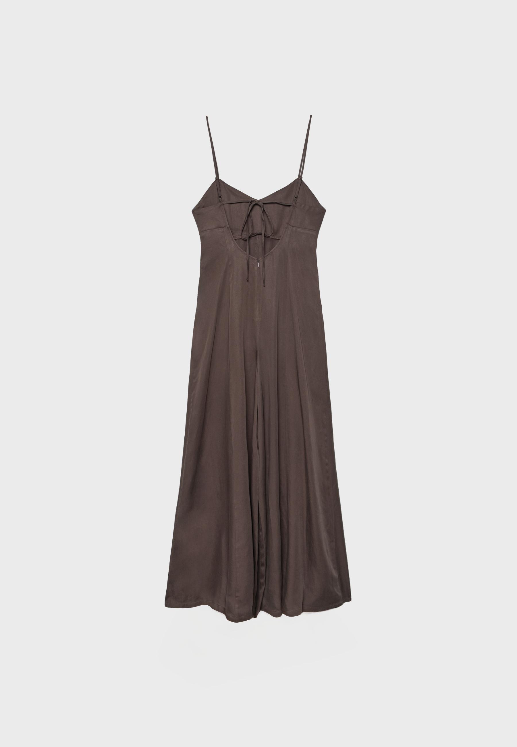 Strappy wide-leg jumpsuit — Brown