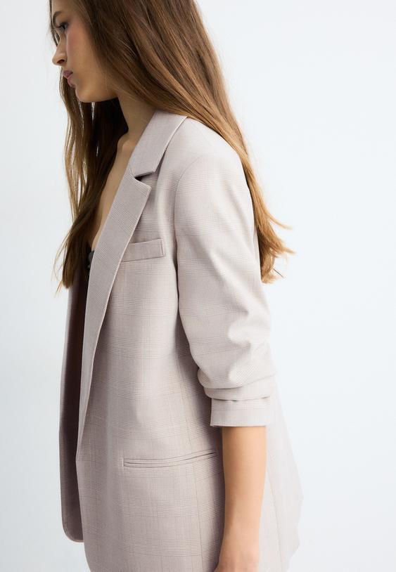 striped open blazer