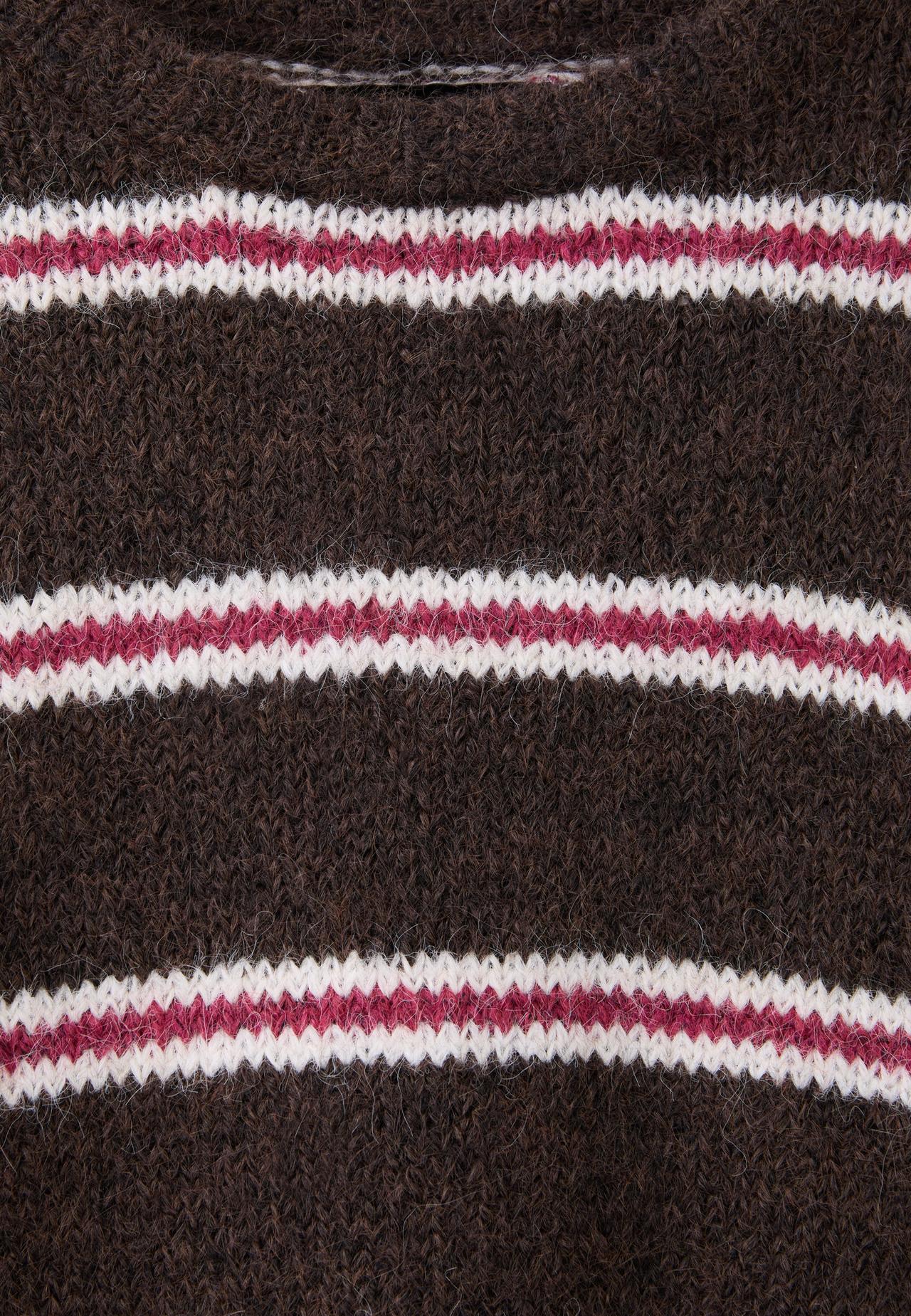 Striped knit jumper — Brown