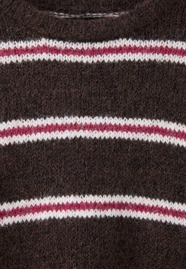 Striped knit jumper — Brown 6