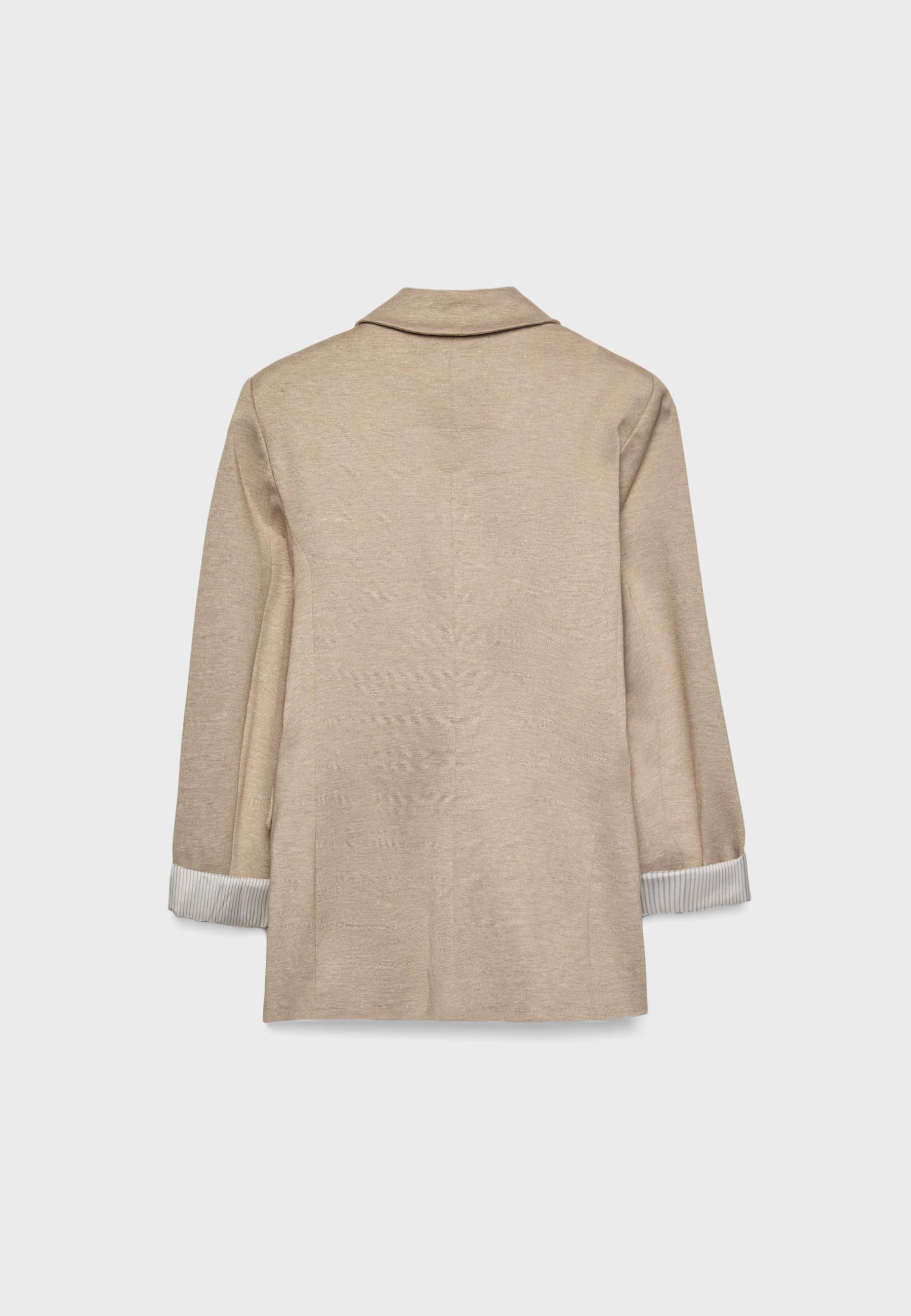 Basic knit blazer — Ecru