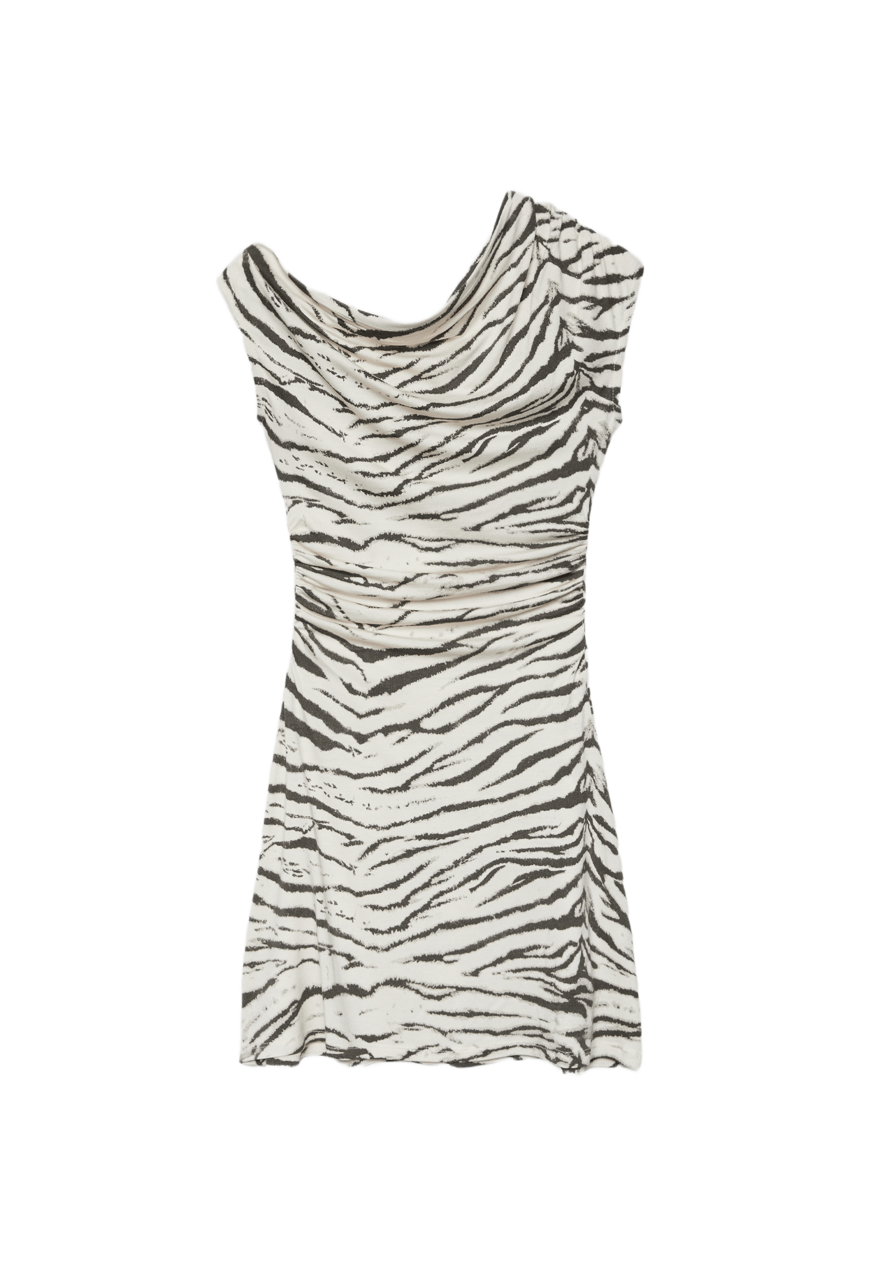Asymmetric short dress — GREY DENIM WASH