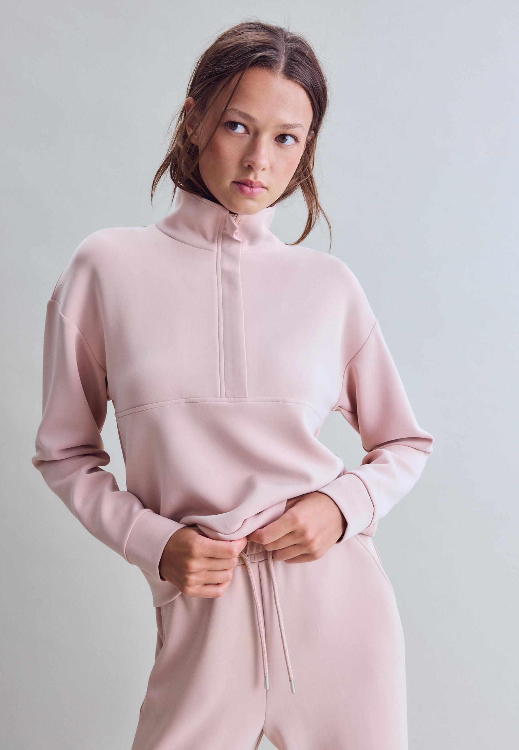 Yumuşak dokulu fermuarlı sweatshirt