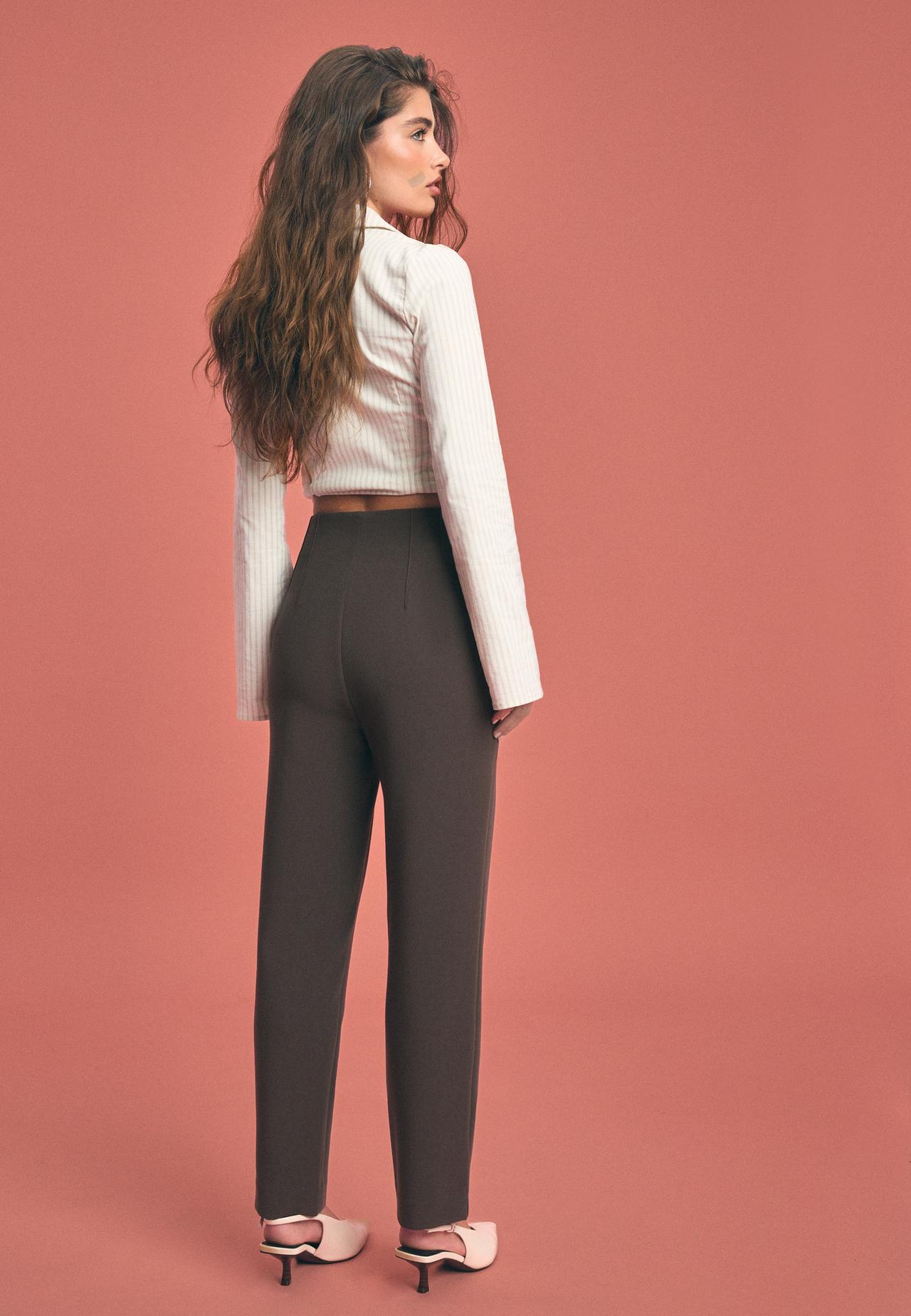 Darted smart trousers — Brown