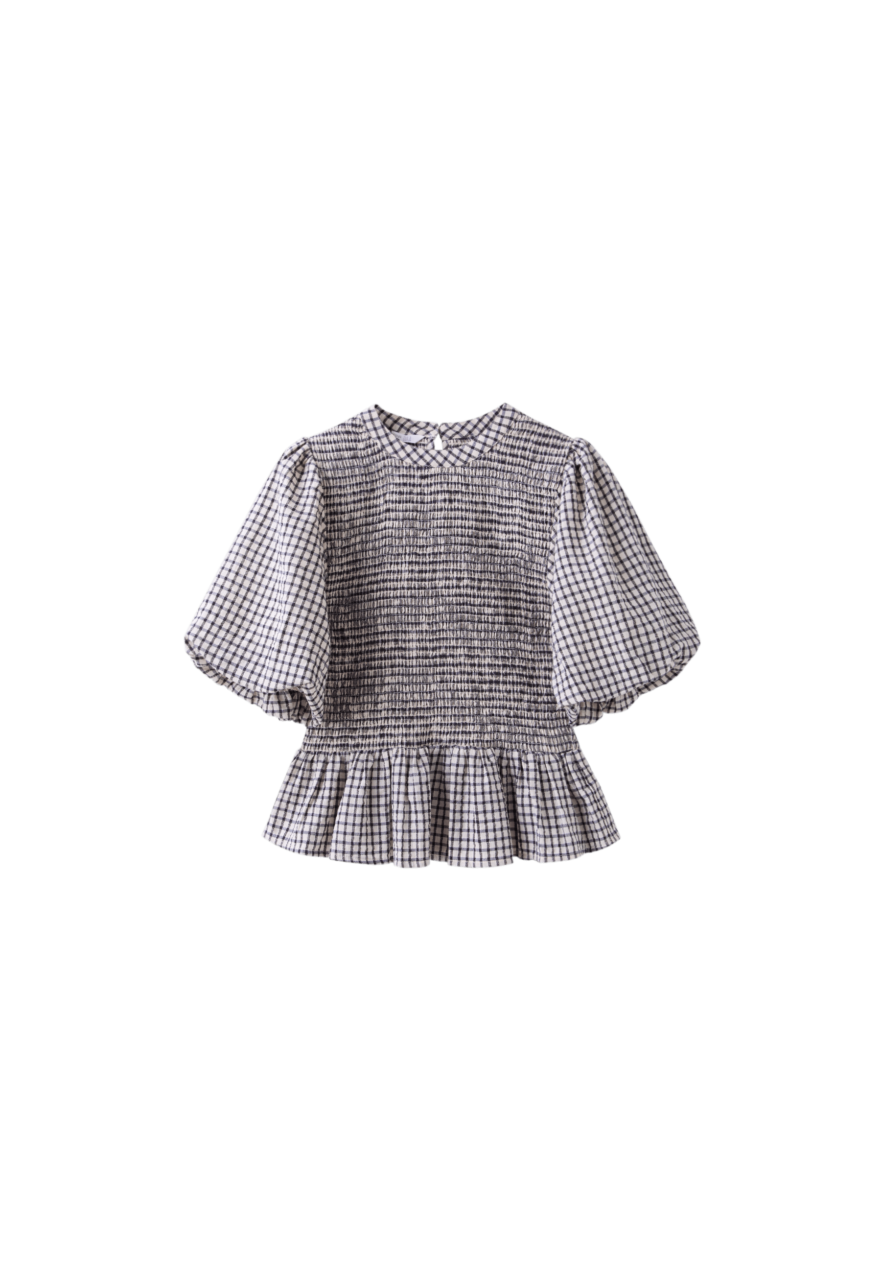 Short sleeve peplum blouse — Ecru