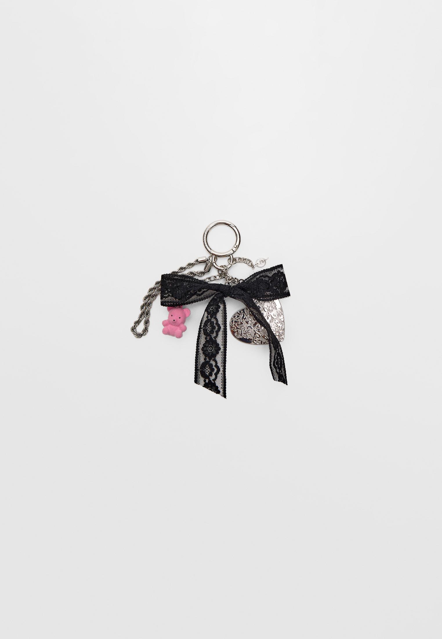 Lace Bow And Charm Key Ring Women s Fashion Stradivarius United States metal-key-chain-mother-mary