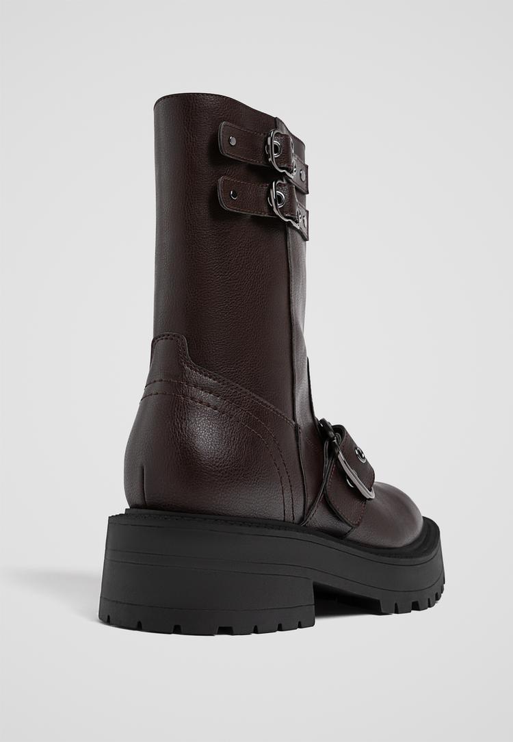 botines planos hebillas