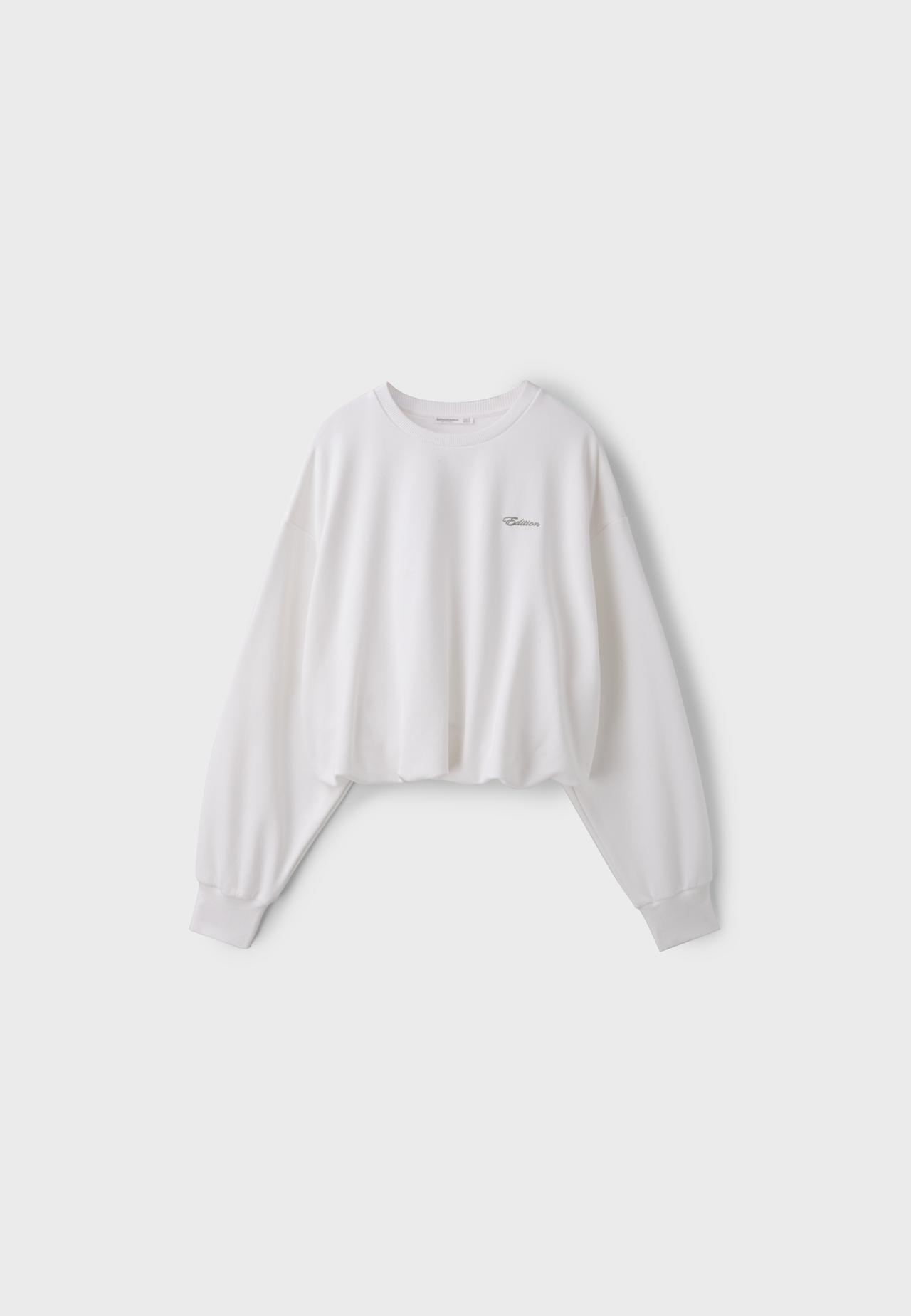 Cropped balloon sweatshirt — Ecru