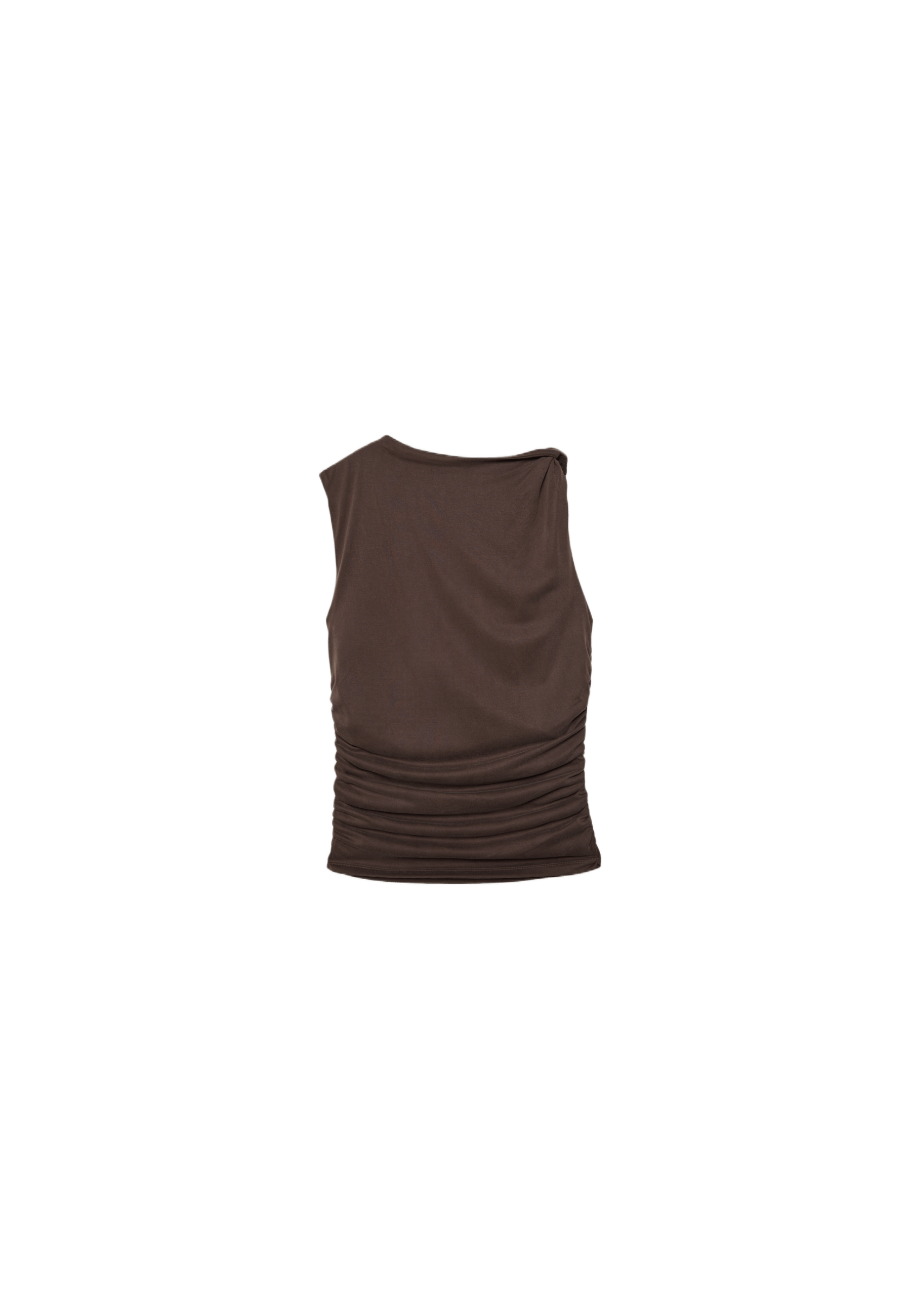 Draped fitted top — Brown