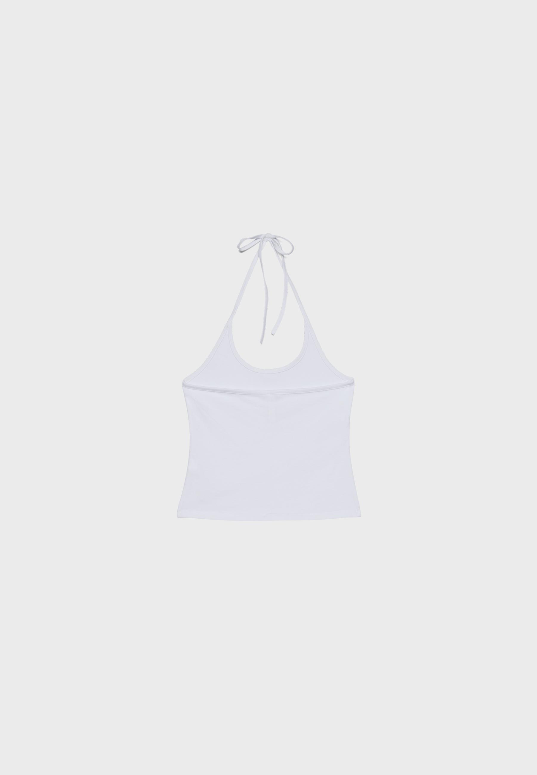 Knit halter top — Ecru