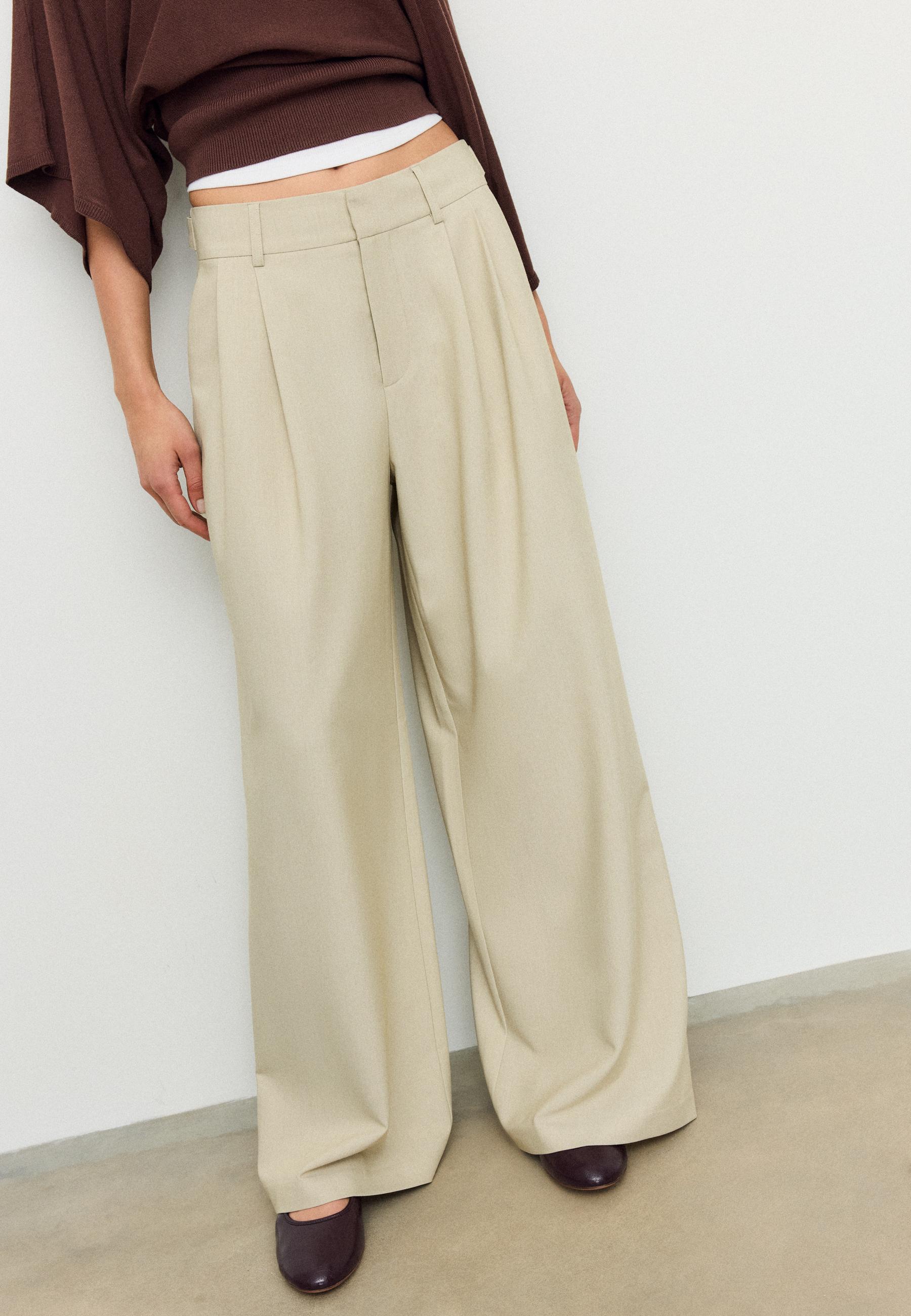 Adjustable super wide-leg trousers — Stone