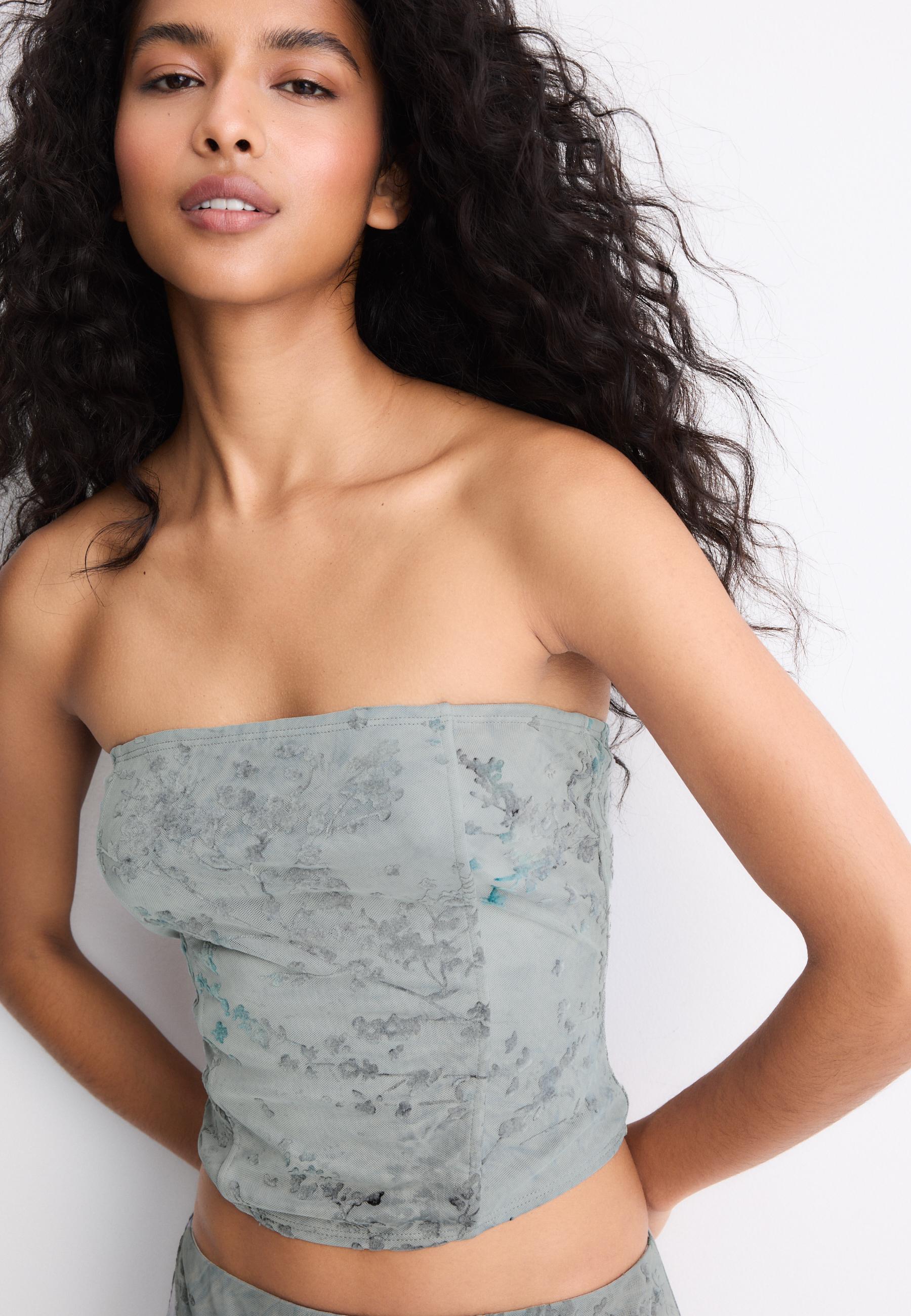 Flocked bodice — Grey