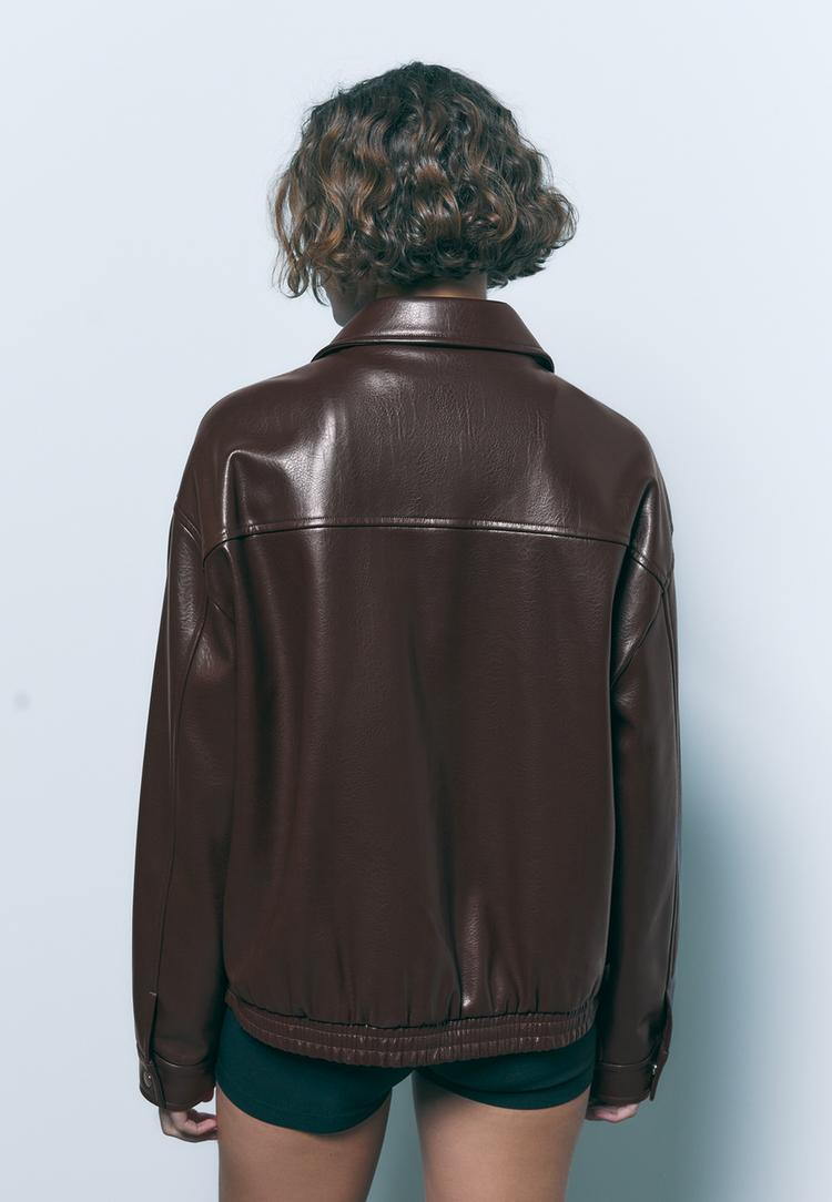 oversized jack met leereffect