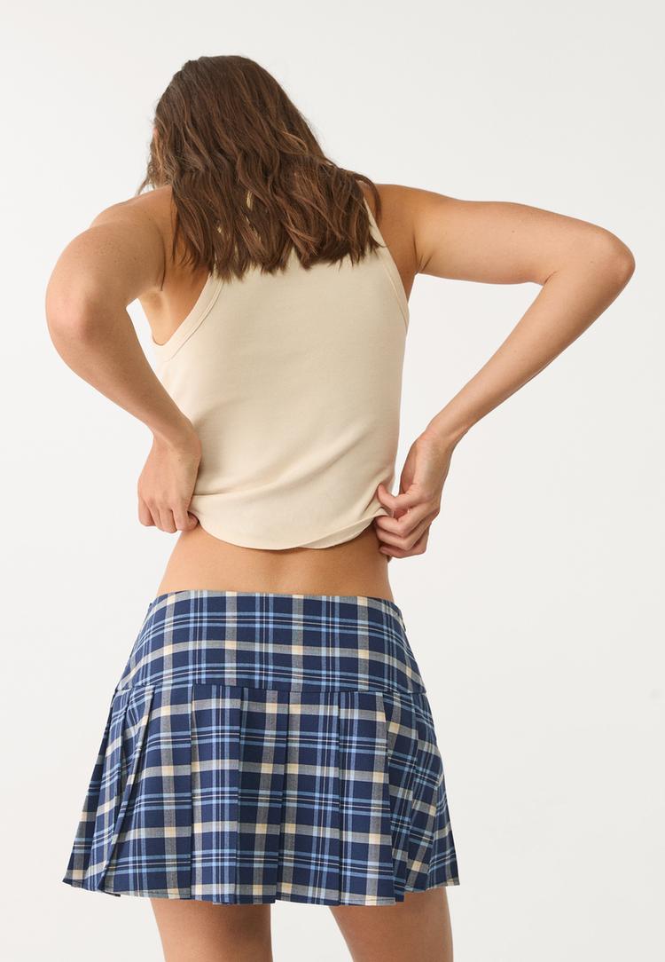 falda pantalon mini tablas cuadros