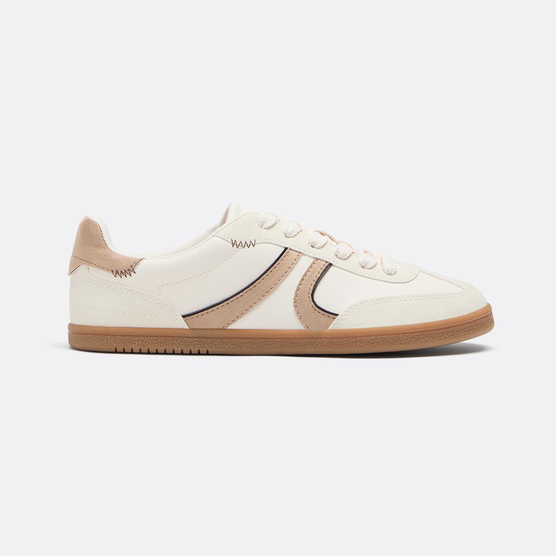 S011 Basic retro trainers — ECRU