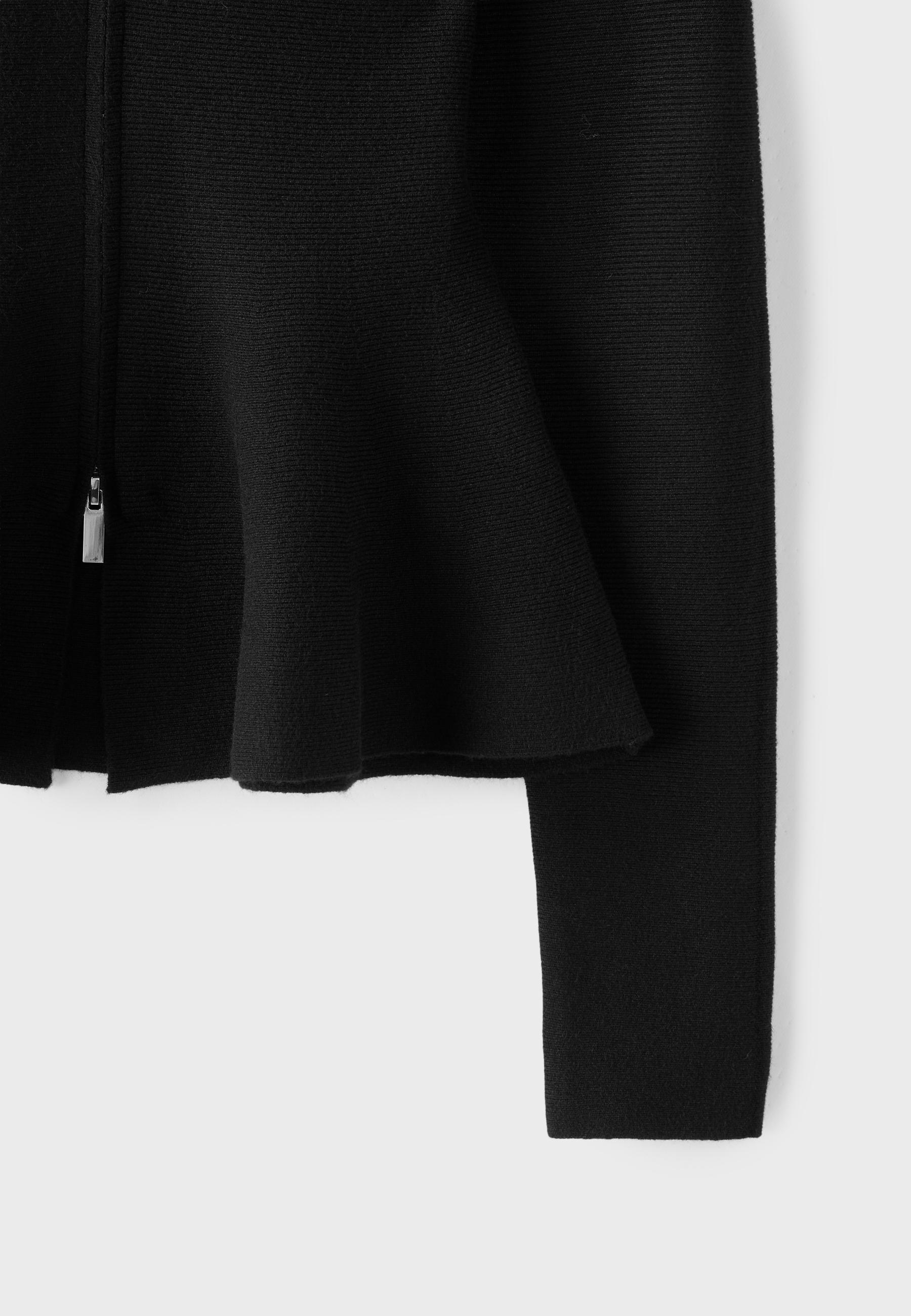Peplum knit sweater — Black