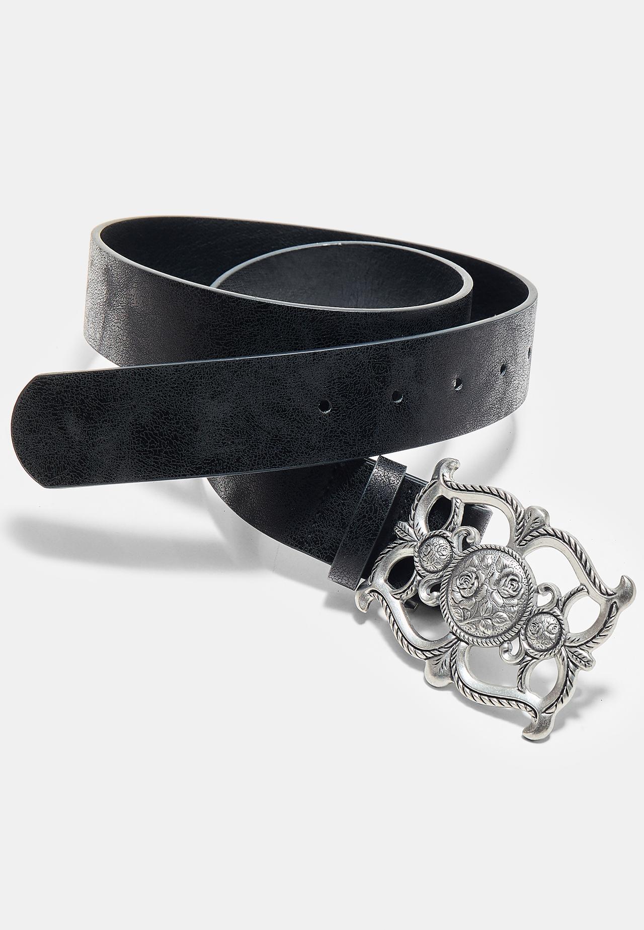 Romantic buckle belt — Black