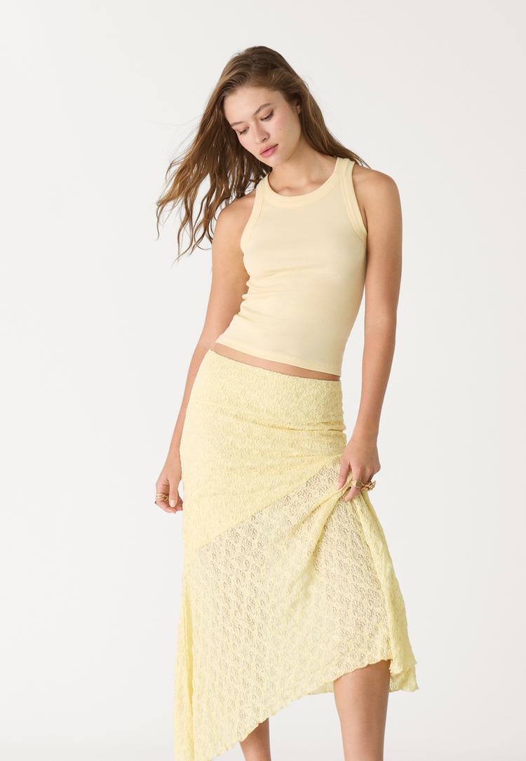 falda midi encaje