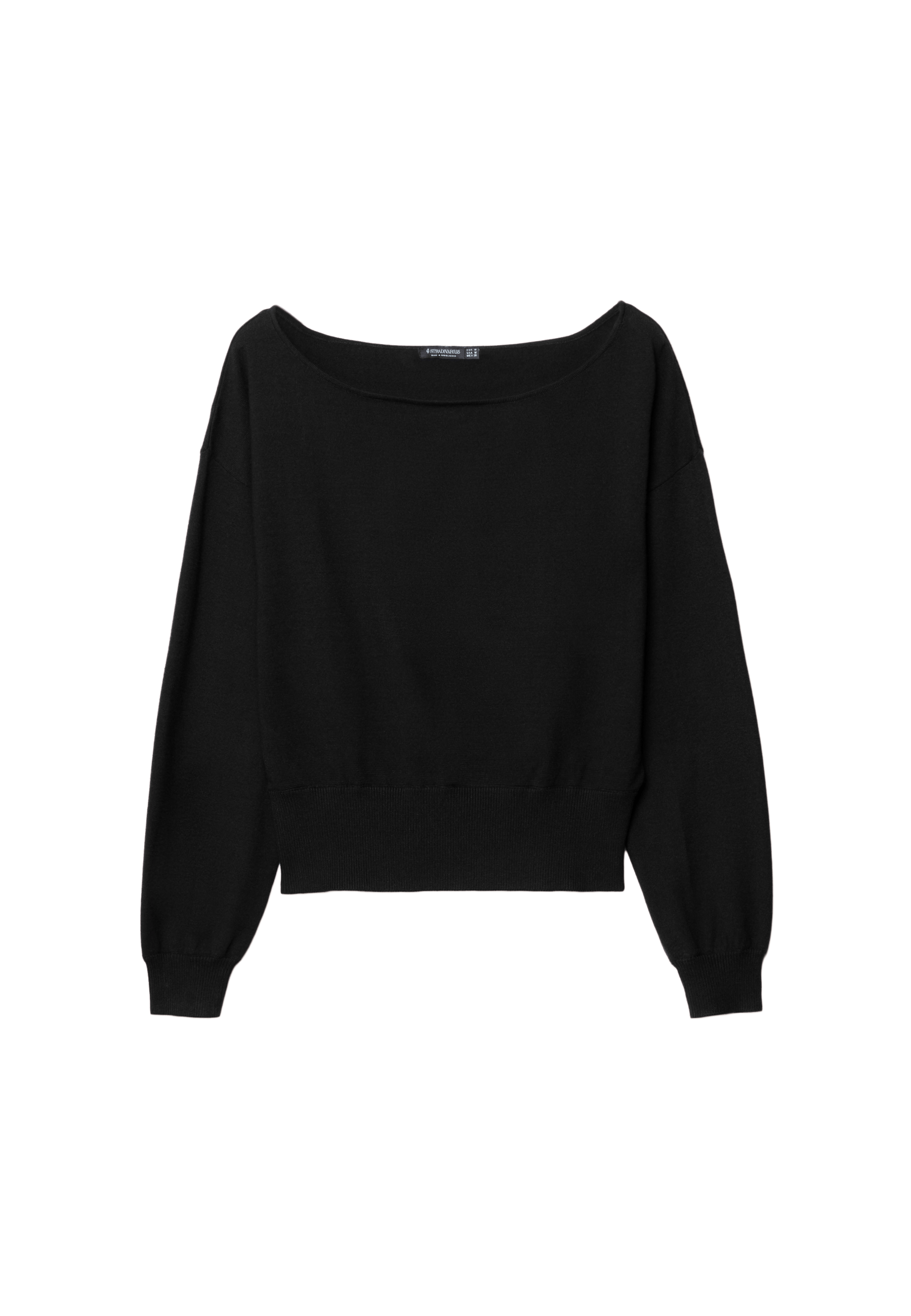Asymmetric knit sweater — Black
