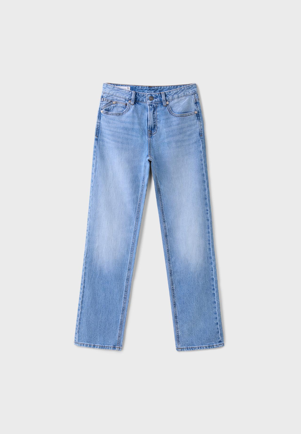 D98 straight-leg vintage effect jeans — MEDIUM BLUE DENIM