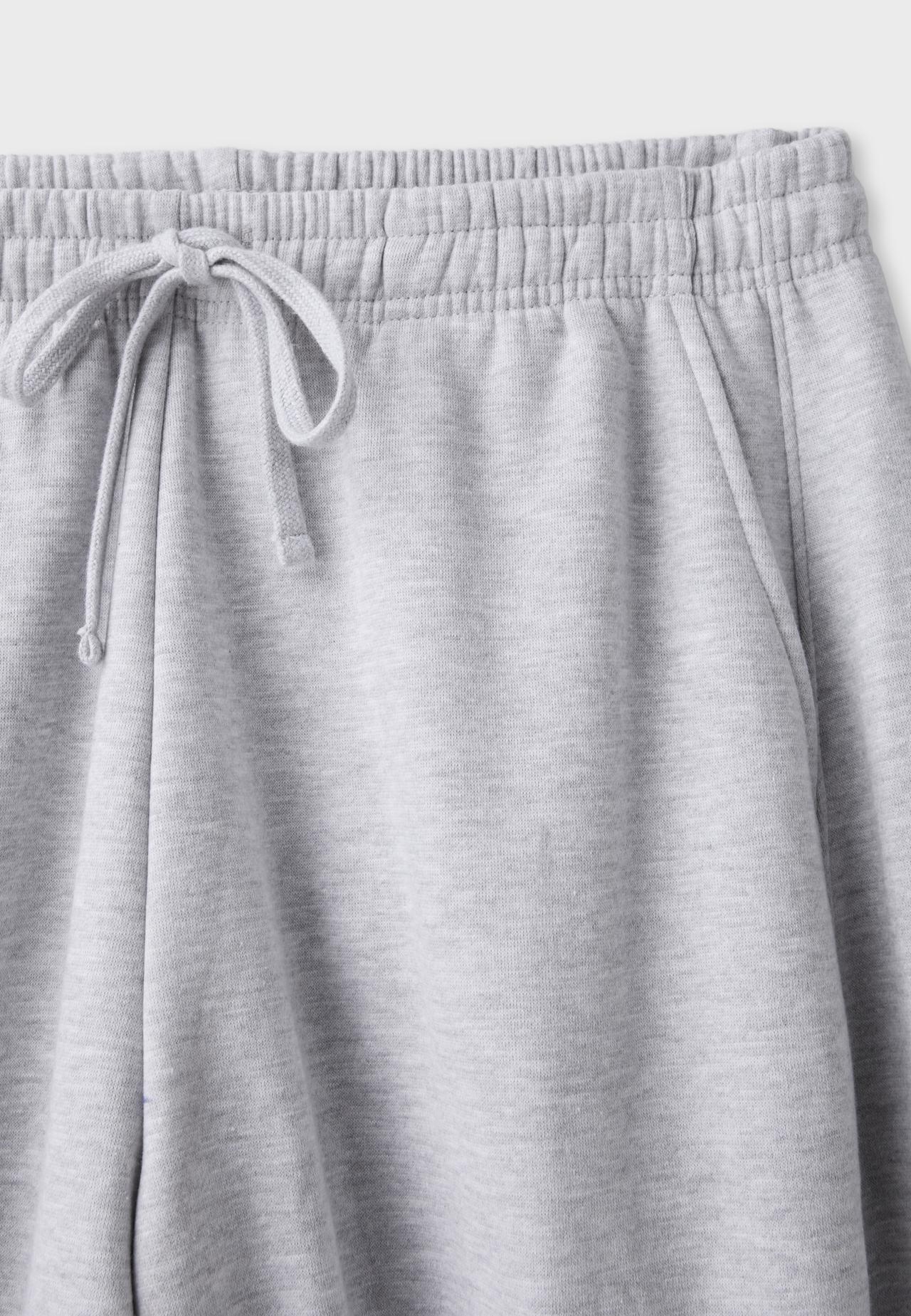 Plush acid wash joggers with toggles — Grey melange