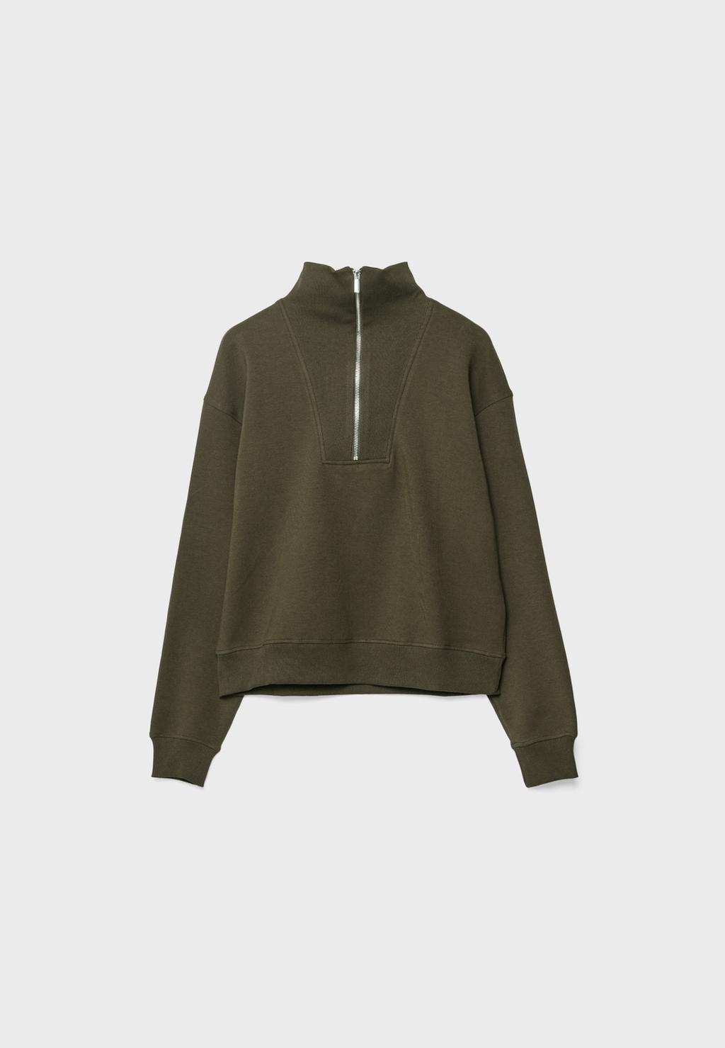 Sweater met opstaande kraag en rits