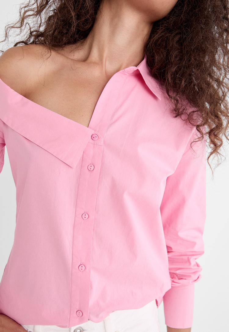 camisa popelin asimetrica