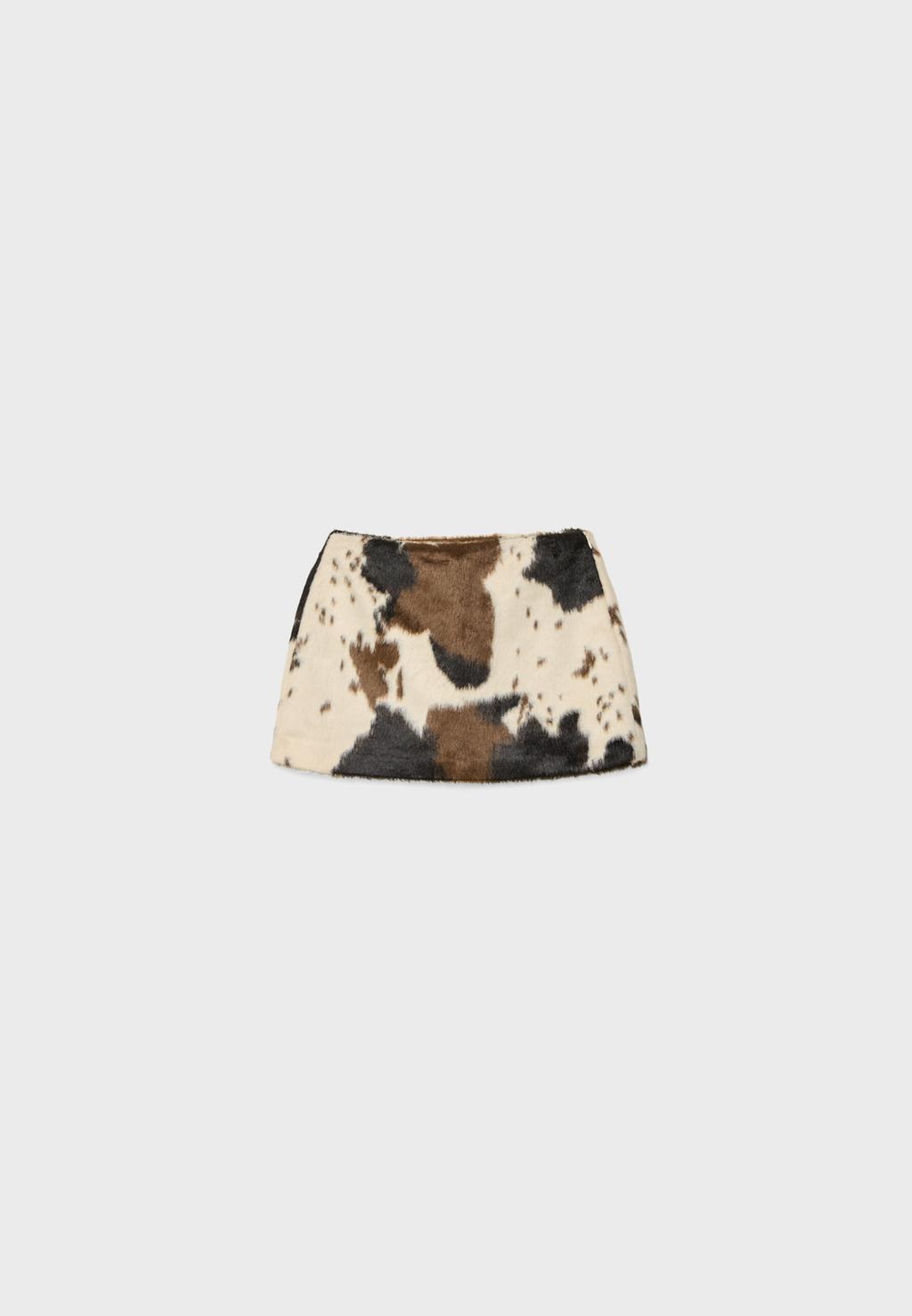 Rok van imitatiebont met dierenprint