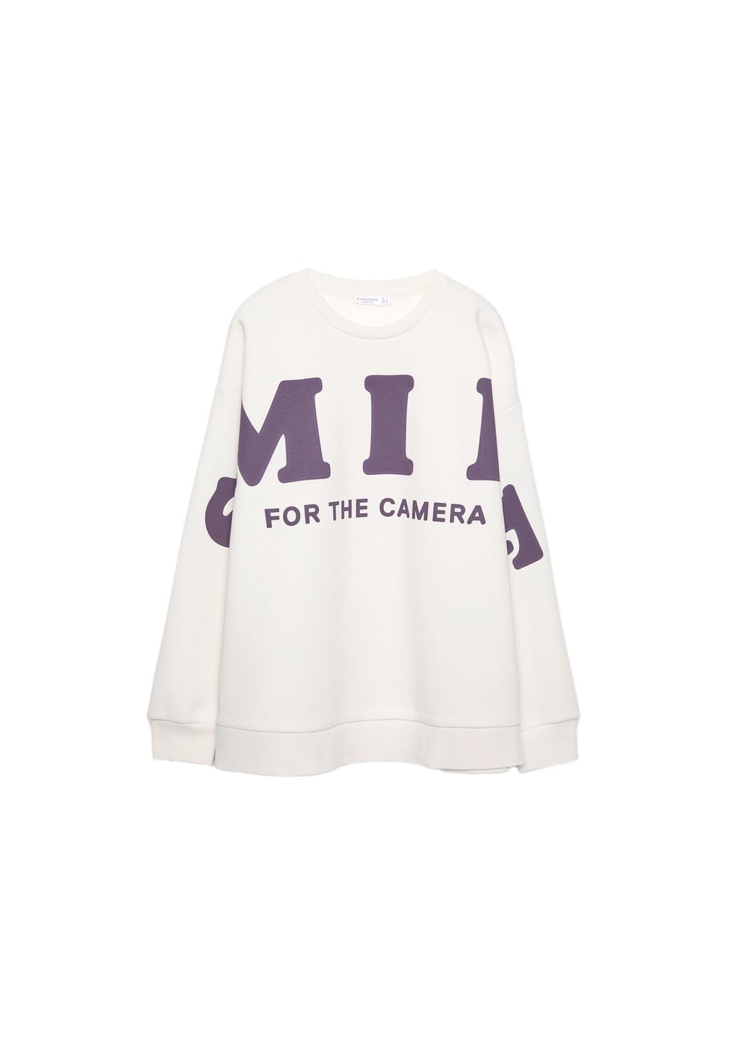 Sudadera oversize estampado Smile