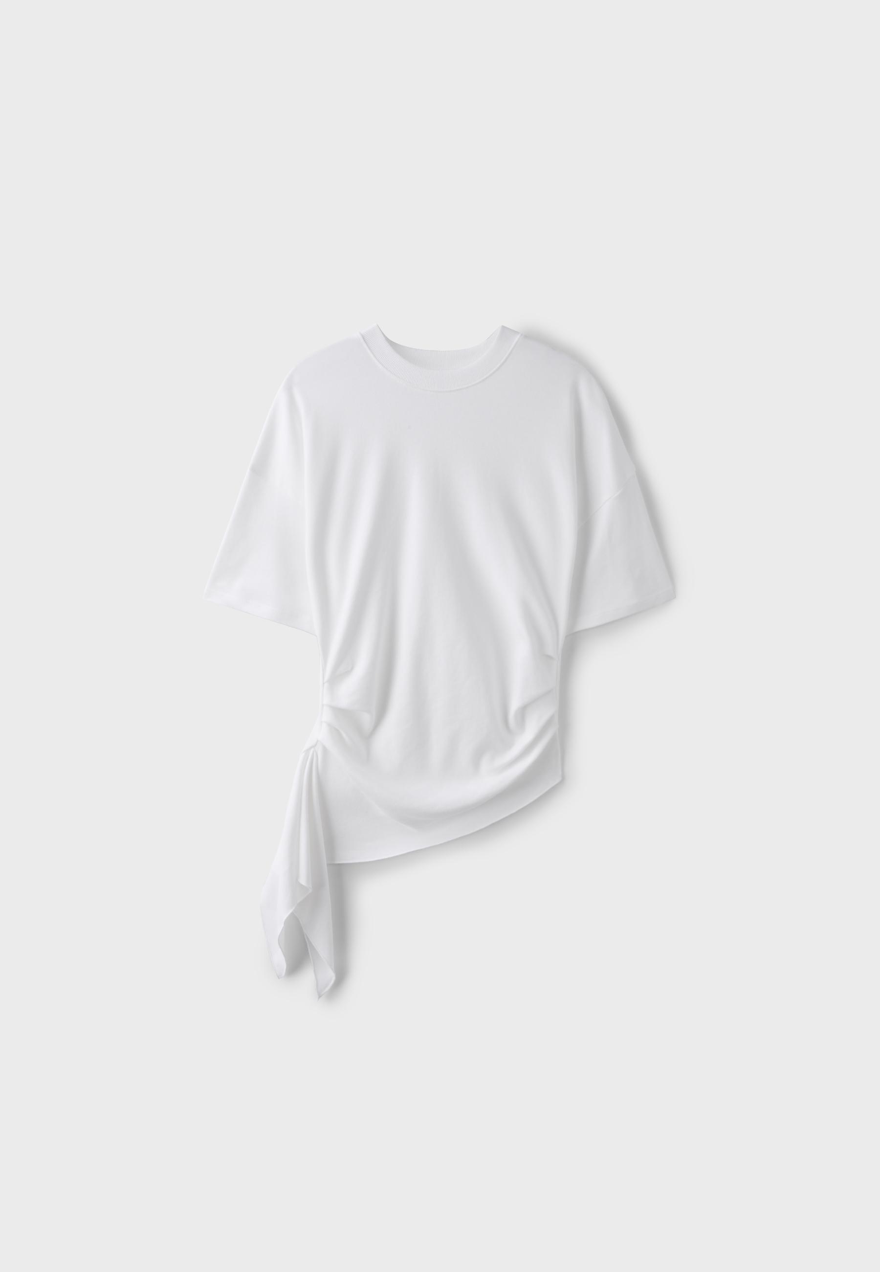 Asymmetric short sleeve T-shirt - Women's fashion | Stradivarius