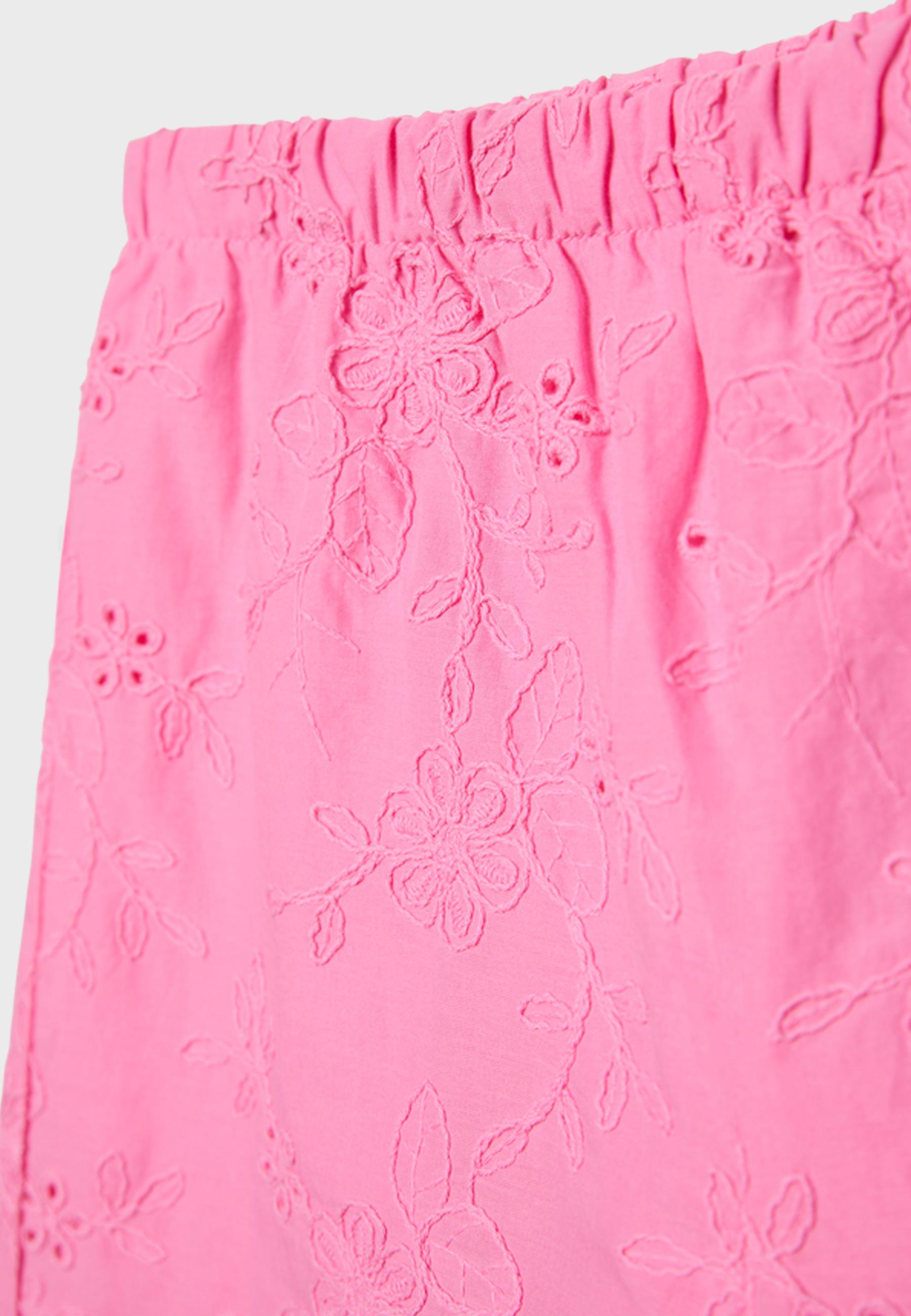 Embroidered shorts — Bubblegum pink