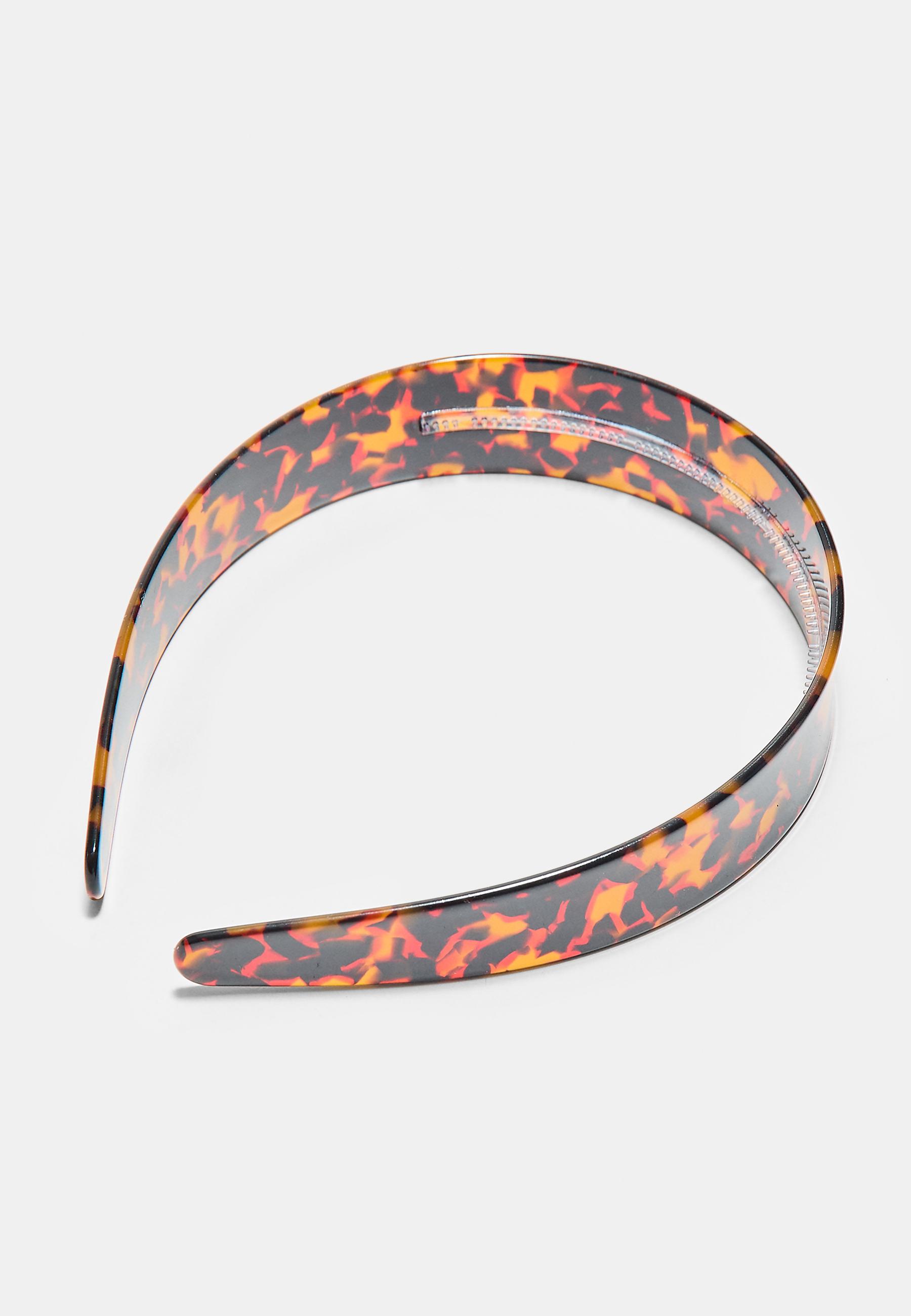 Rigid headband with comb — Brown
