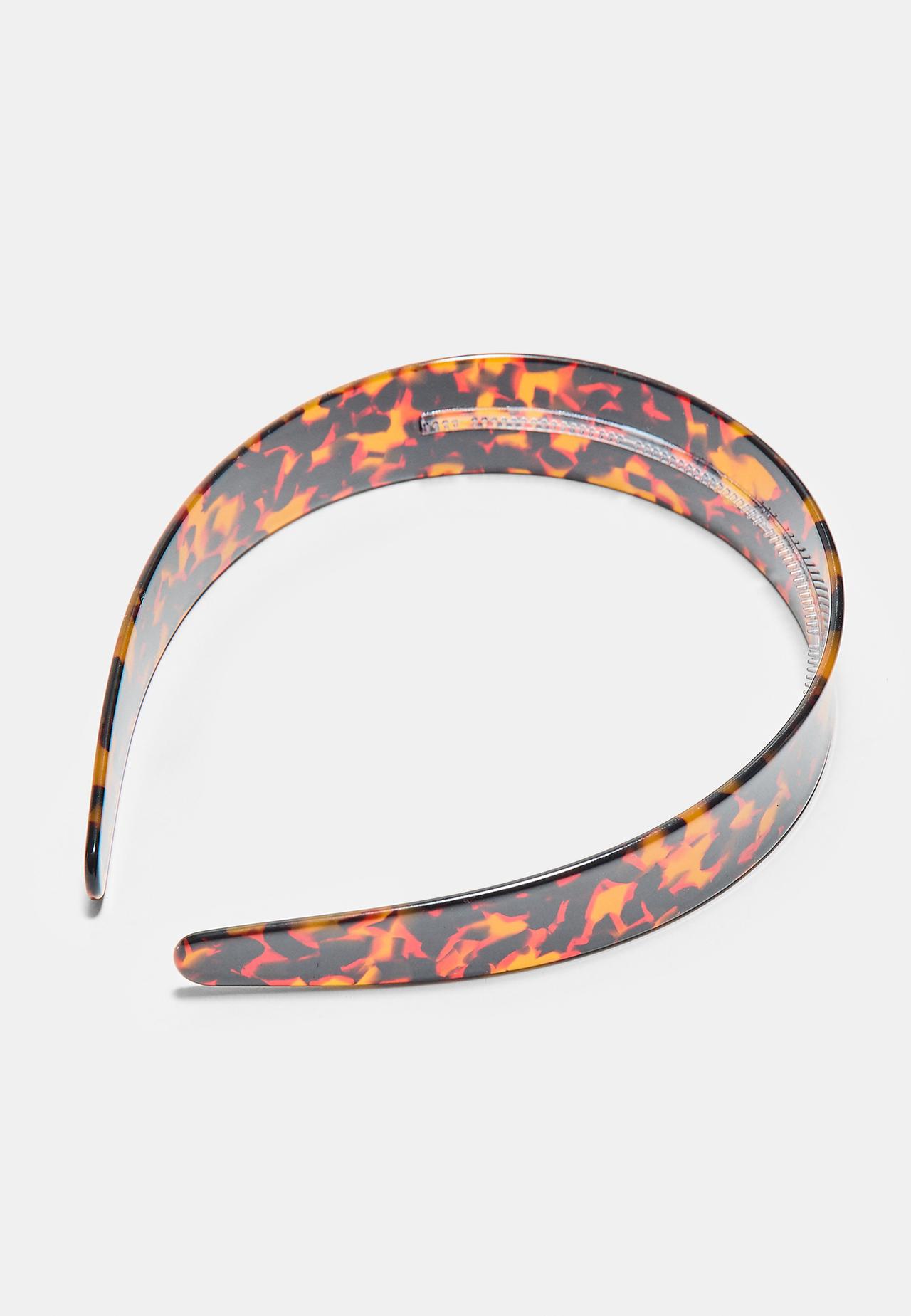 Rigid headband with comb — Brown