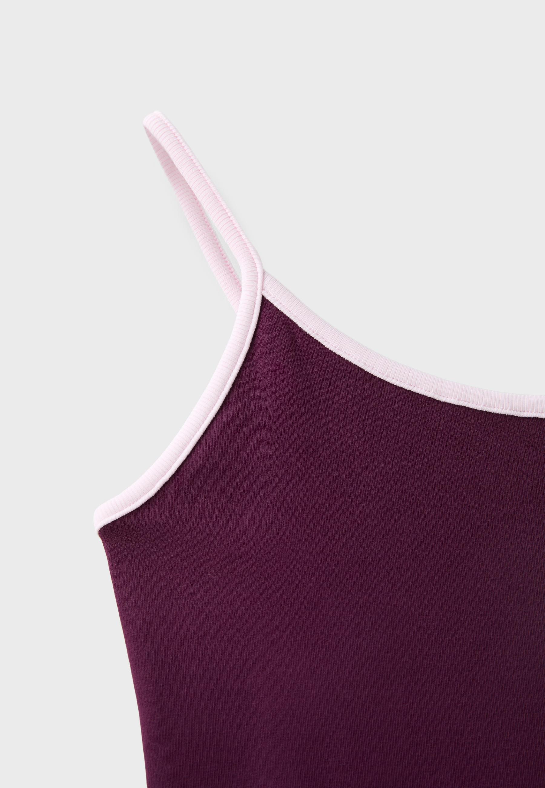 B07 Ribbed strap top — Dark purple