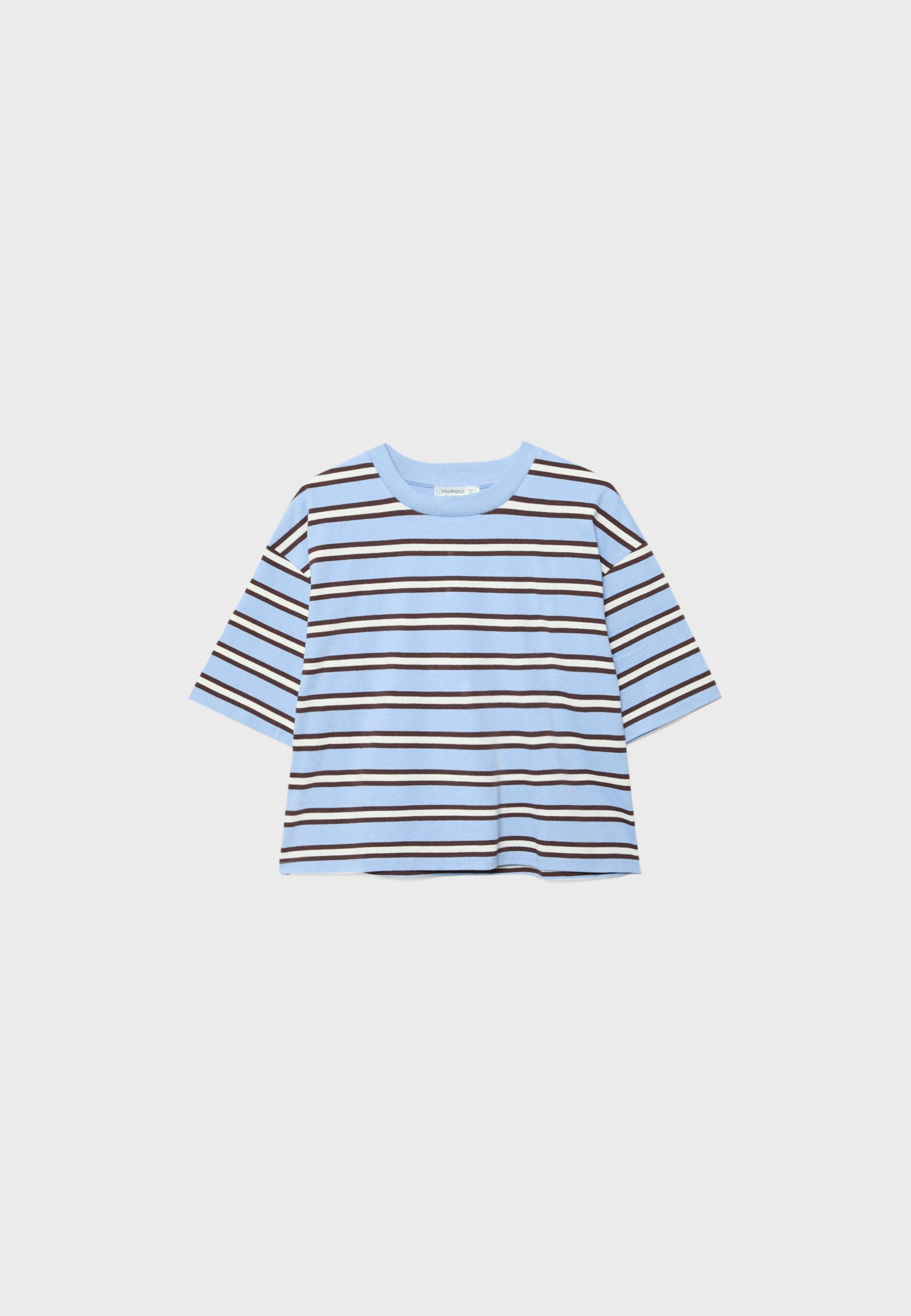 Striped short sleeve T-shirt — Royal blue