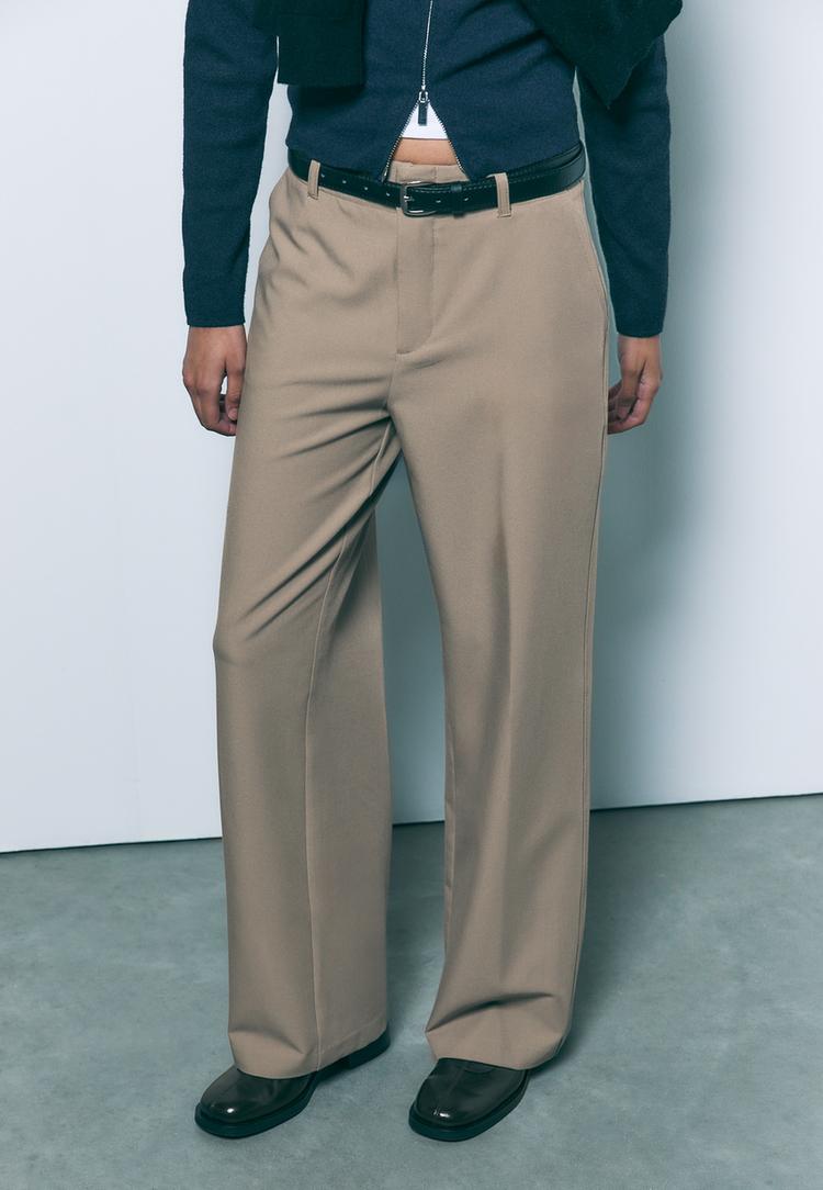 pantalon fluido recto vestir cinturon