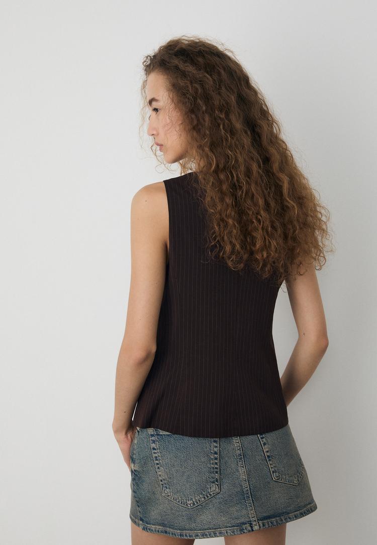 chaleco regular botones rayas