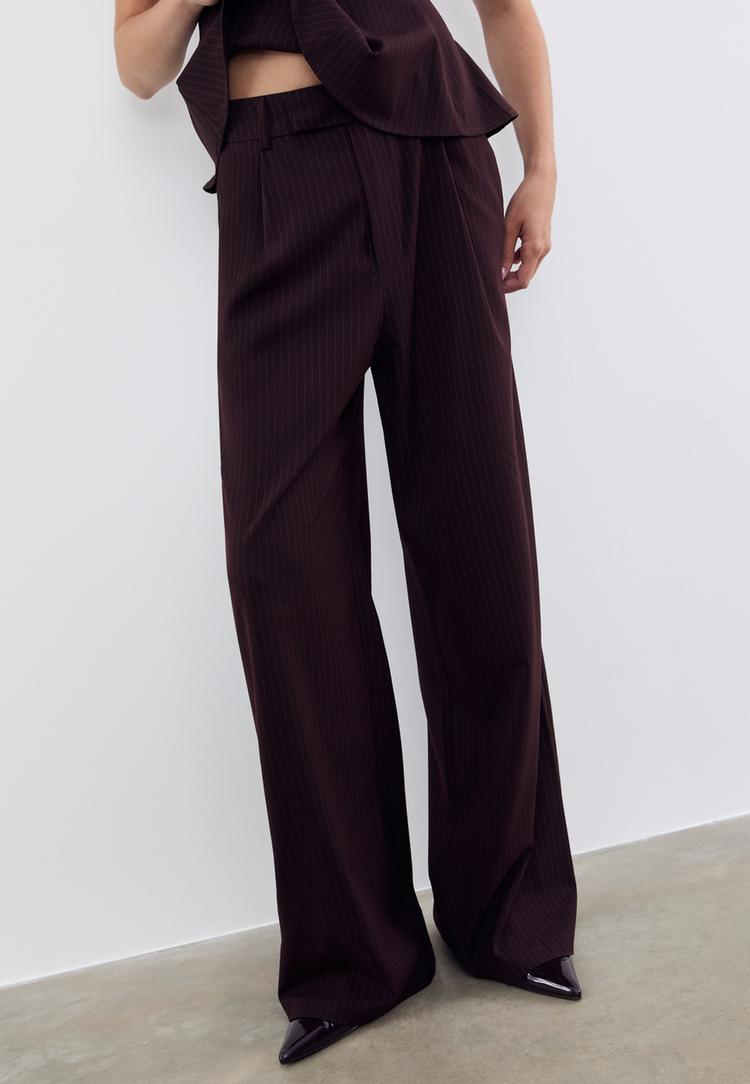 pantalon vestir wide leg rayas