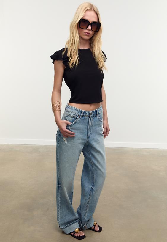 top espalda descubierta volantes