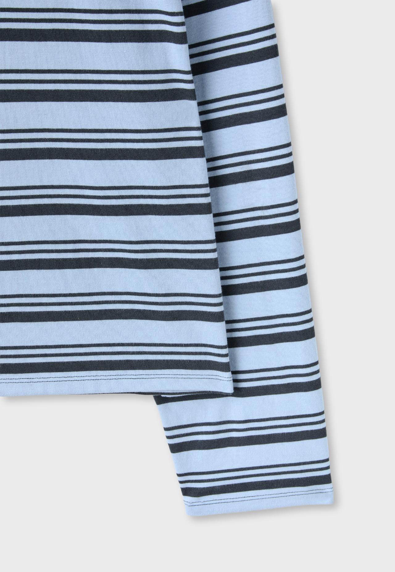 Striped long sleeve T-shirt — Sky blue