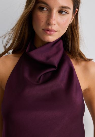 Satin halter top — Purple 4
