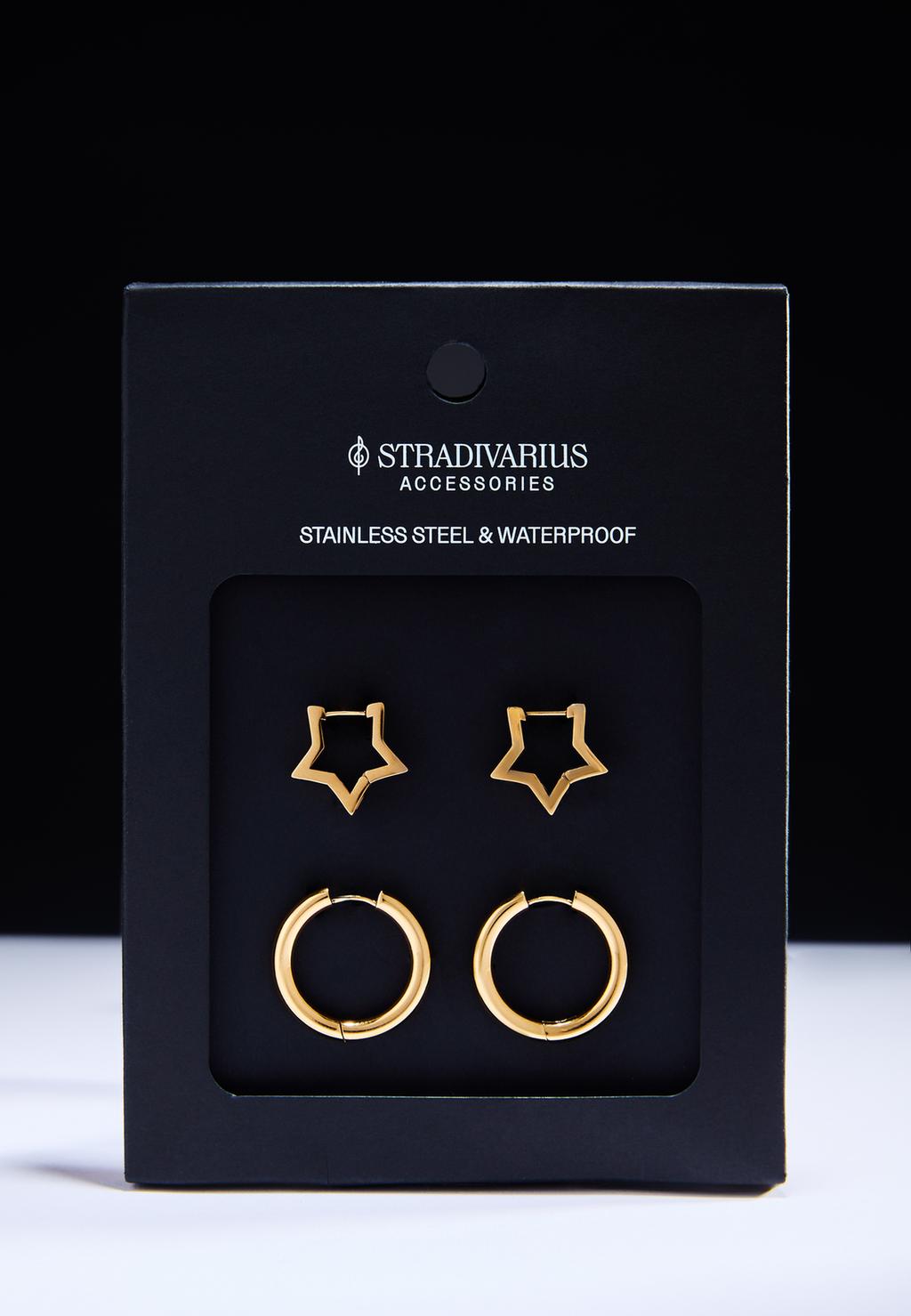Set 2 pendientes aros & estrellas waterproof