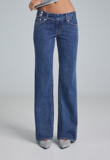 Low-rise straight jeans with hammer waist — MEDIUM BLUE DENIM 3