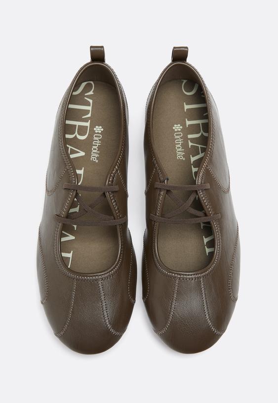 Stradivarius Elastic Strap Sneakerinas Khaki 7