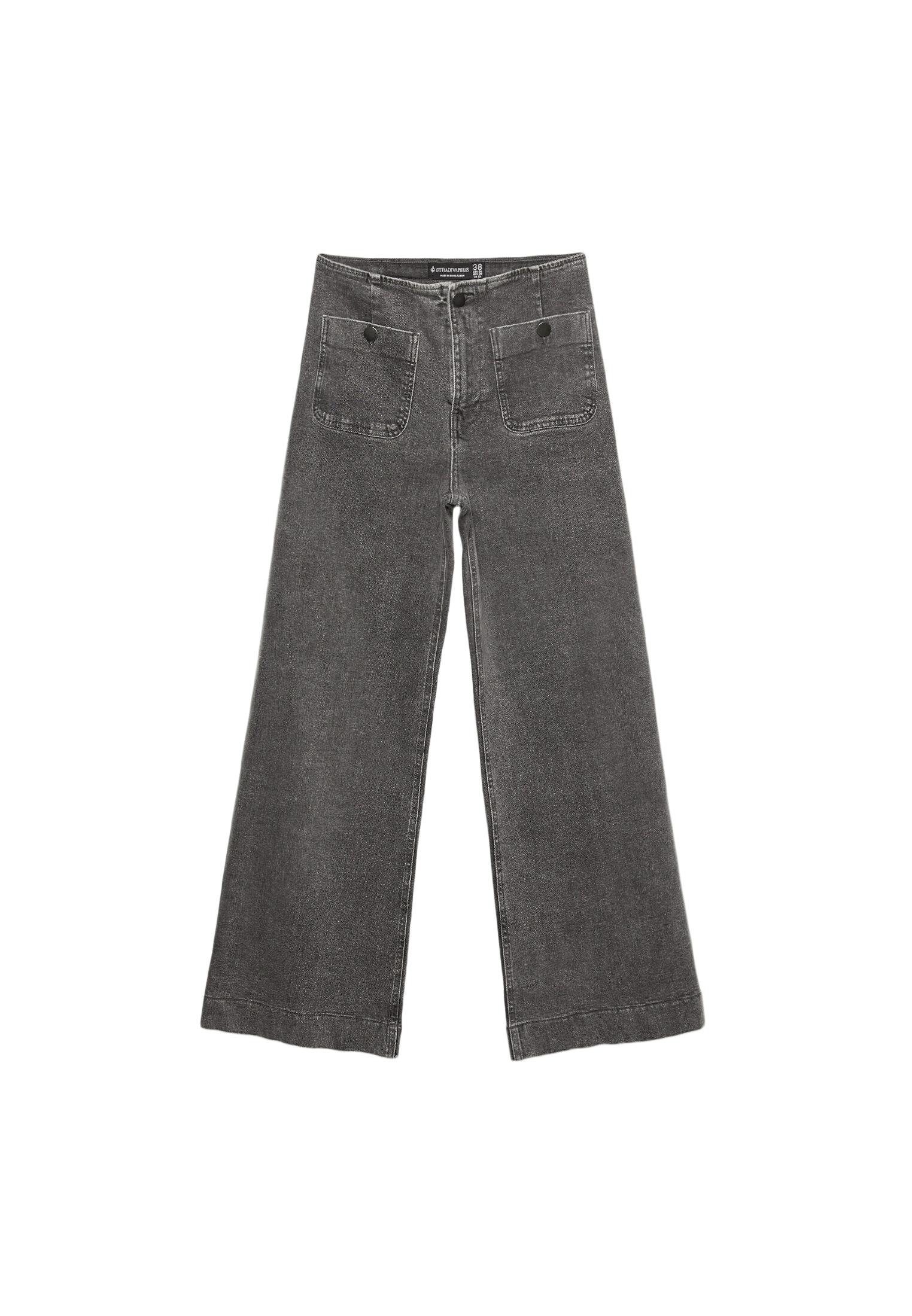 D77 Minimalist jeans with pockets — DARK GREY DENIM WASH