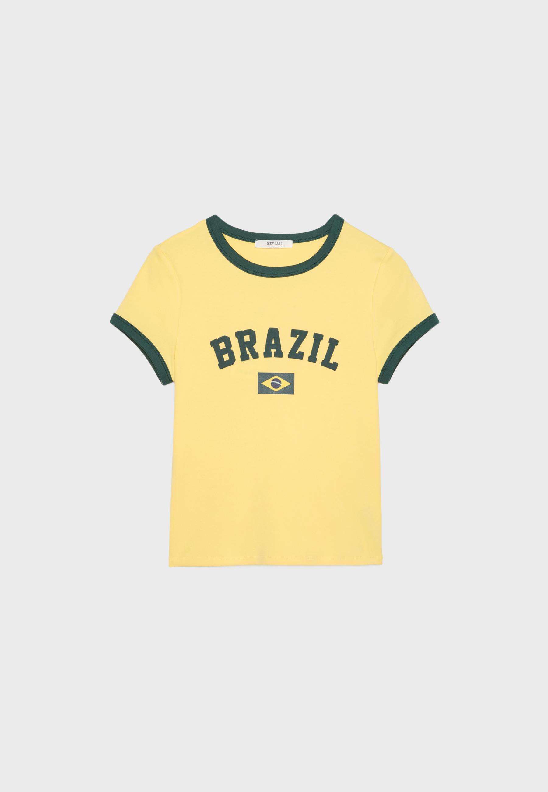 Printed short sleeve T-shirt — Gold