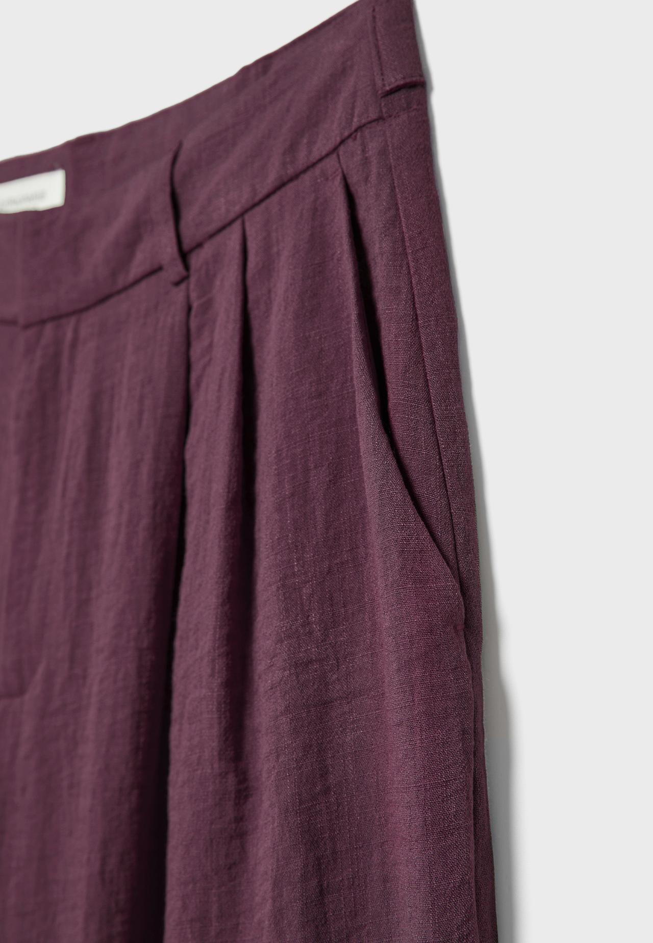 Adjustable rustic wide-leg button trousers — Purple