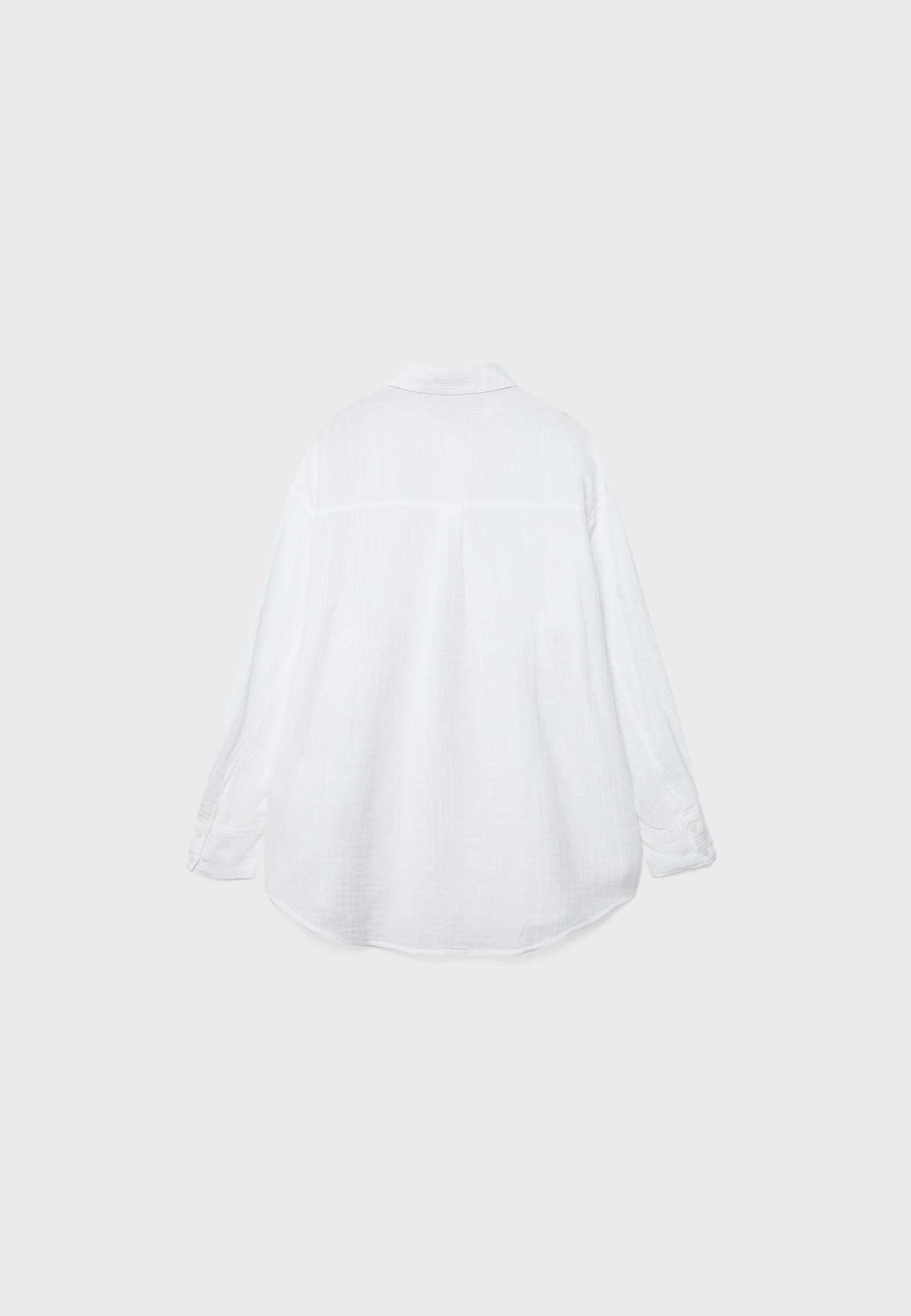 Basic double fabric shirt — White
