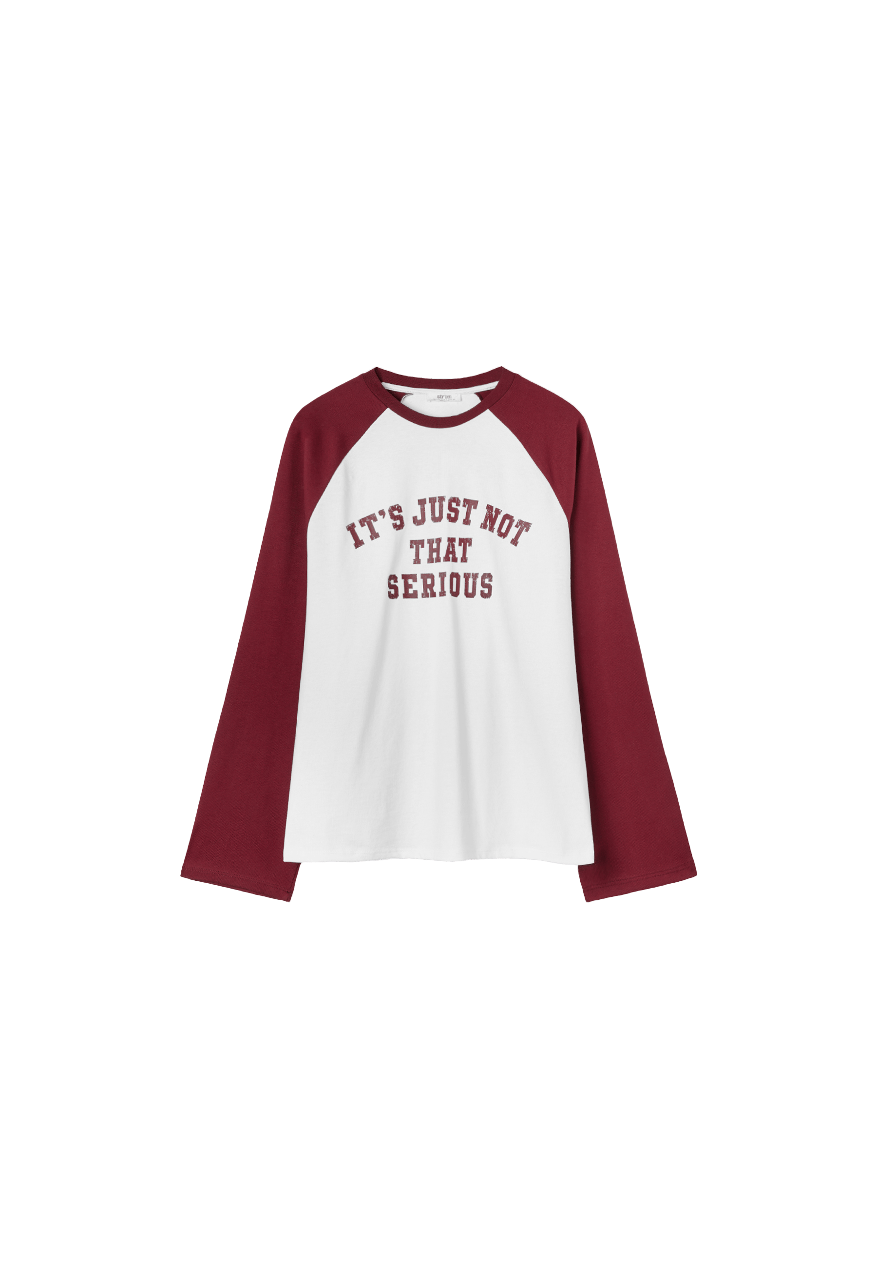 Long sleeve positional raglan T-shirt — Dark red